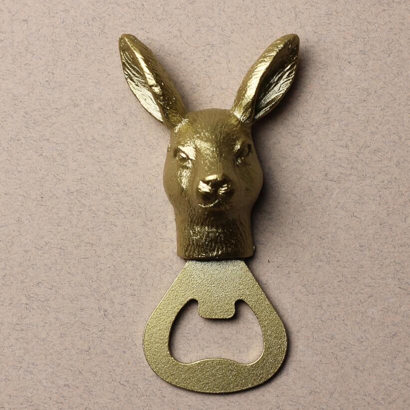 Gold hare bottle opener