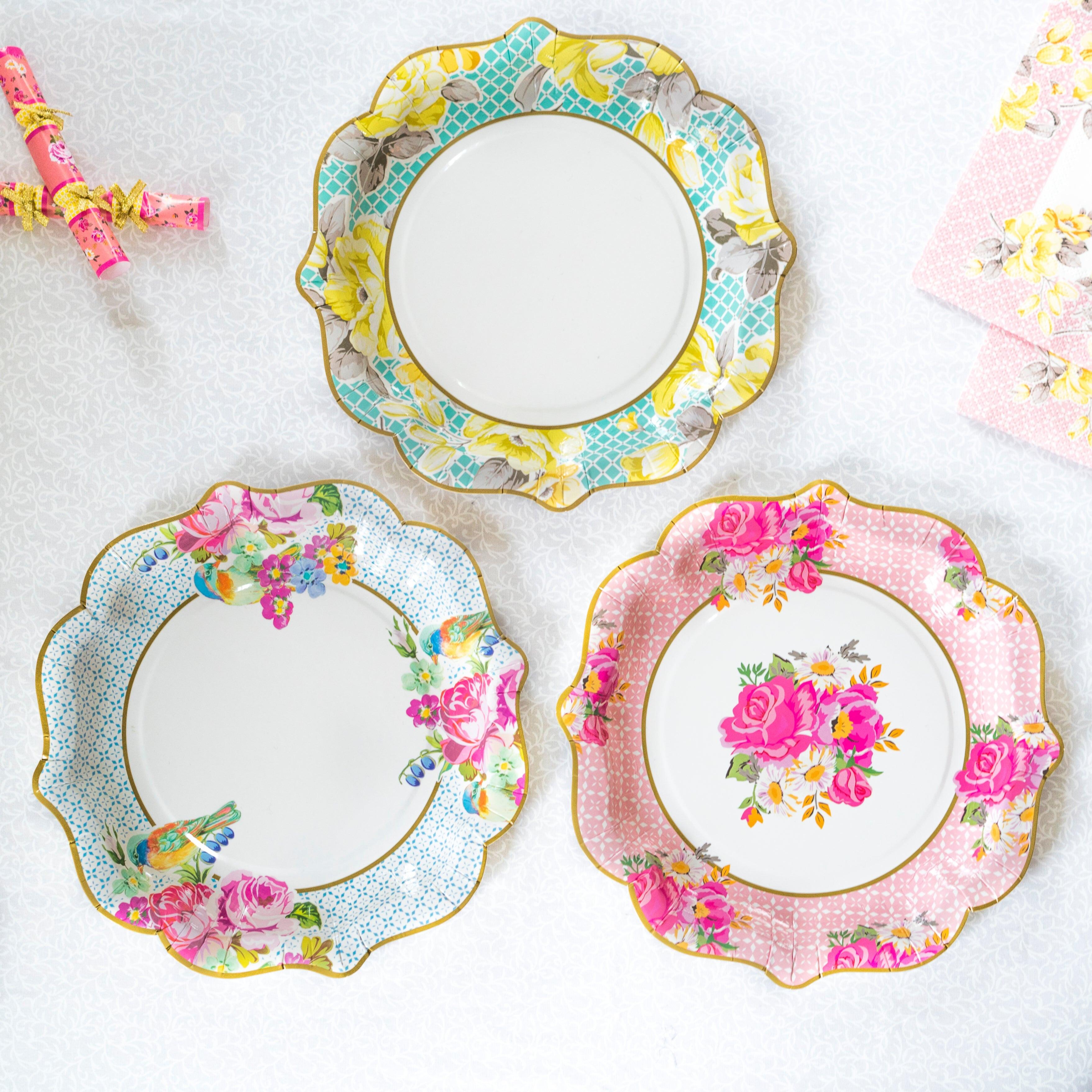 Afternoon tea party paper plates 3 designs