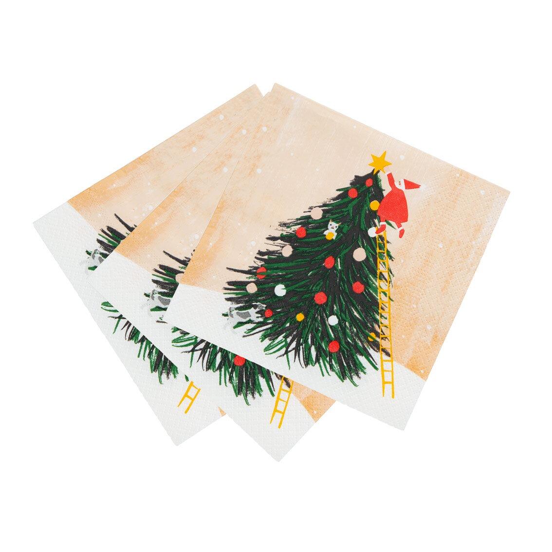 Santa Christmas tree disposable napkins