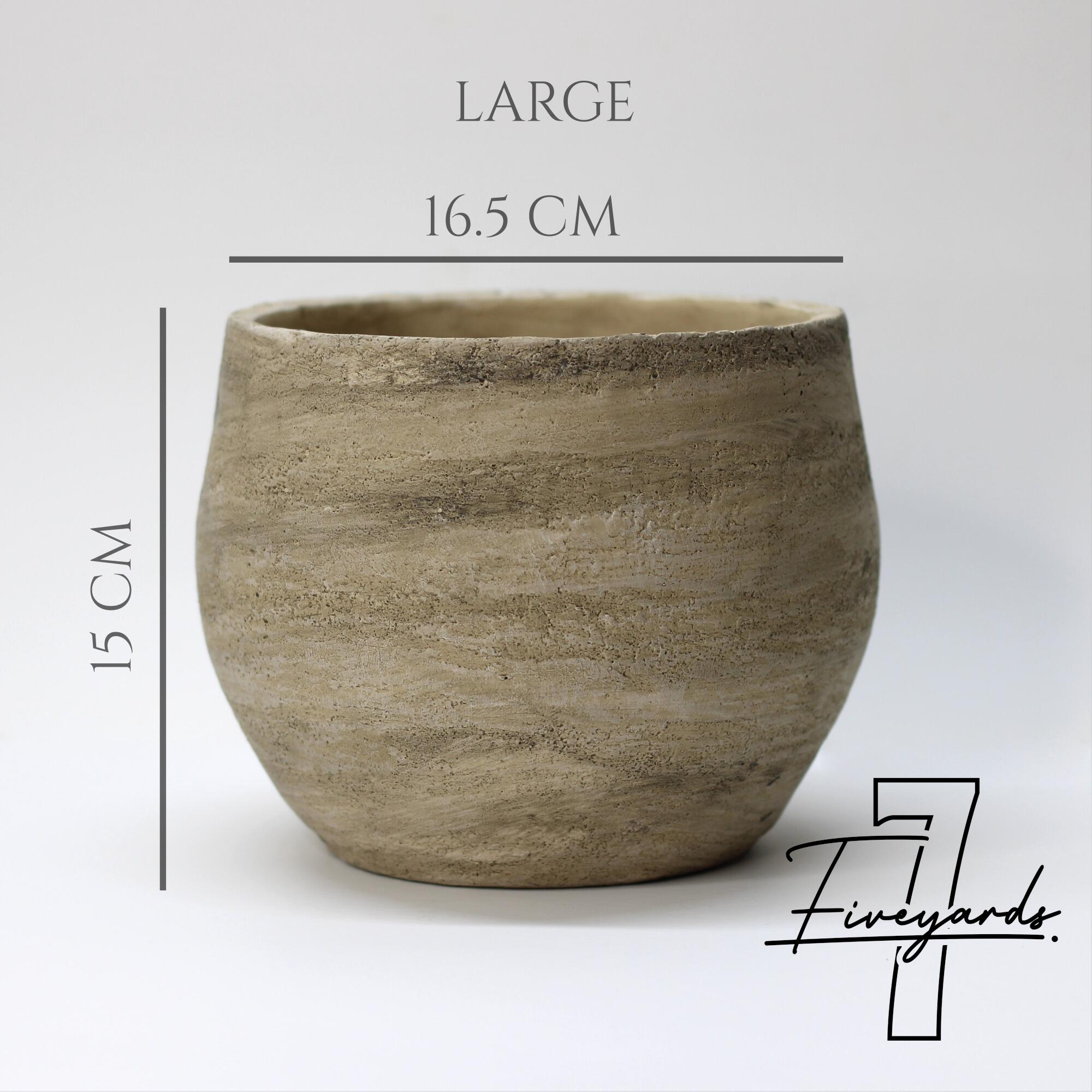 aged cement plant Pot large size guide