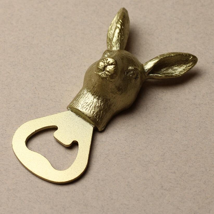 Gold hare bottle opener