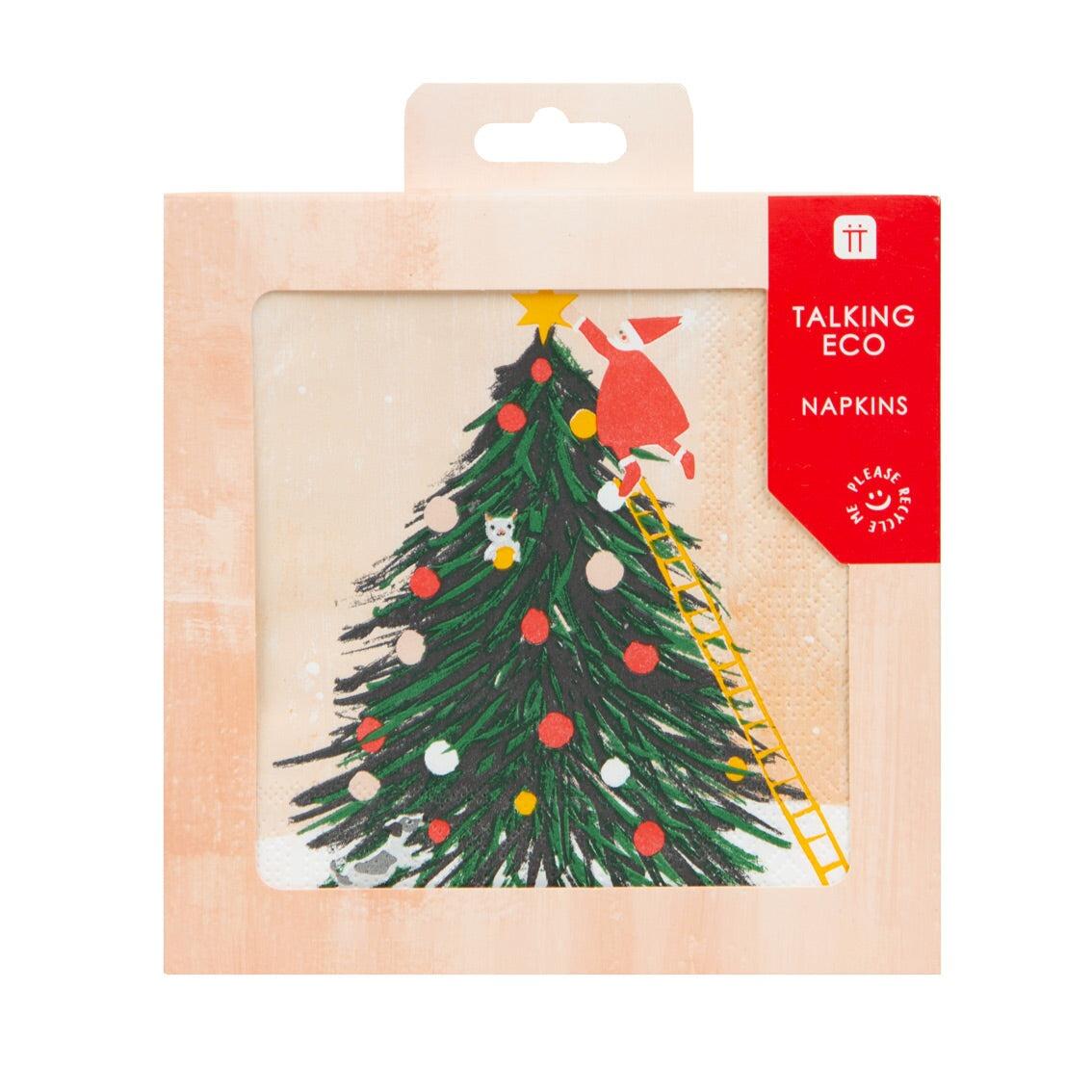 Santa Christmas tree disposable napkins