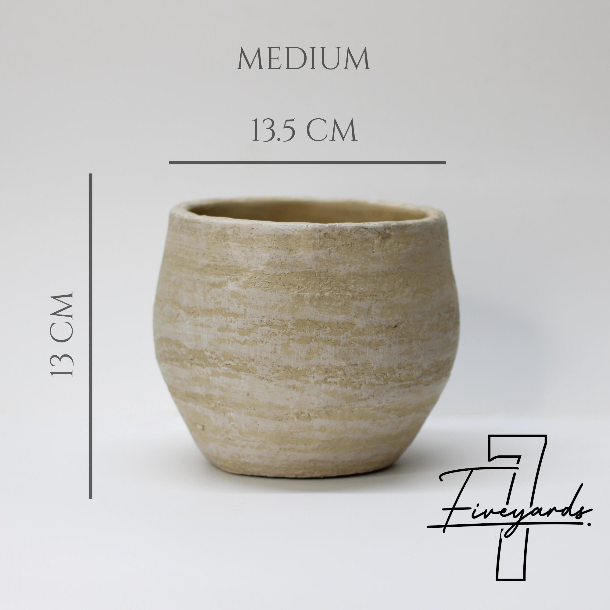aged cement plant Pot medium size guide