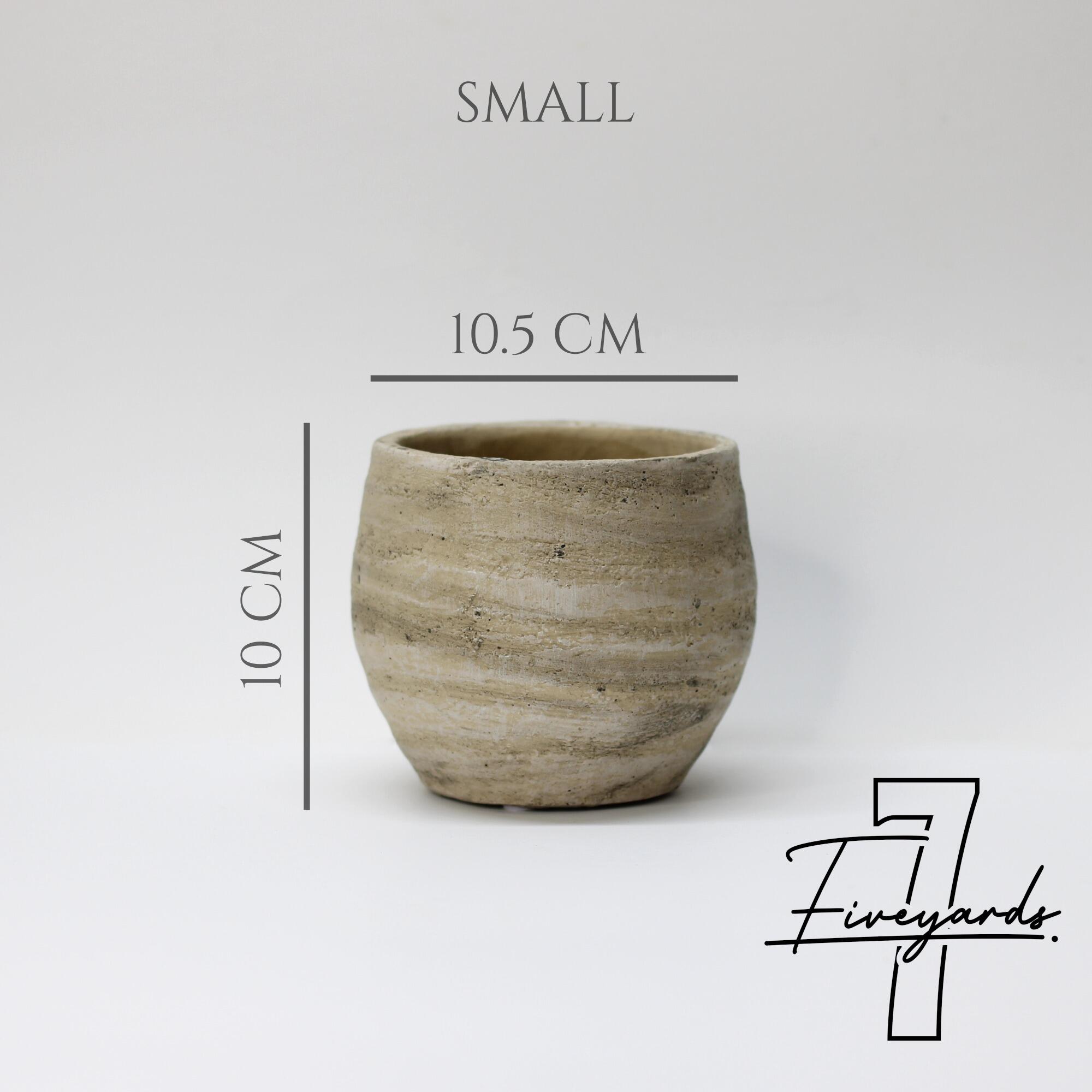 aged cement plant Pot small size guide