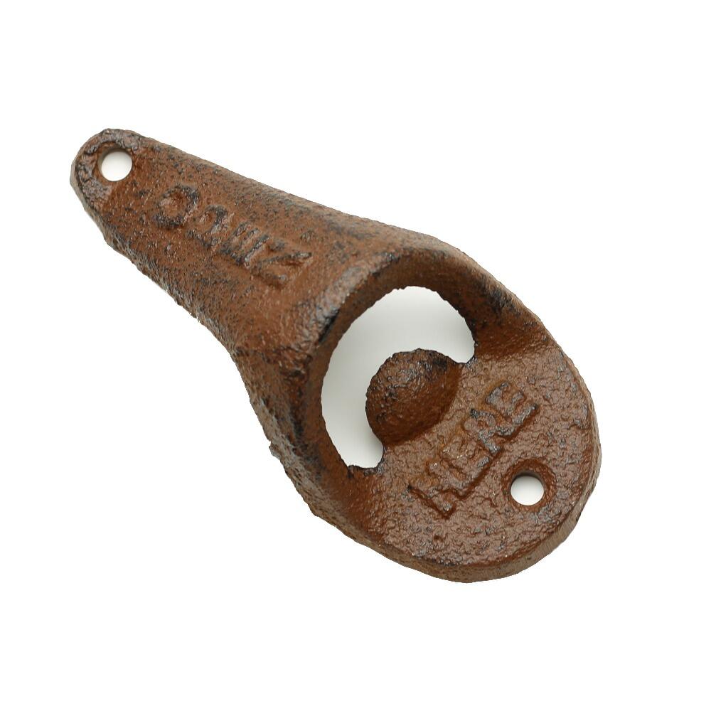 Rusty cast iron bottle top opener