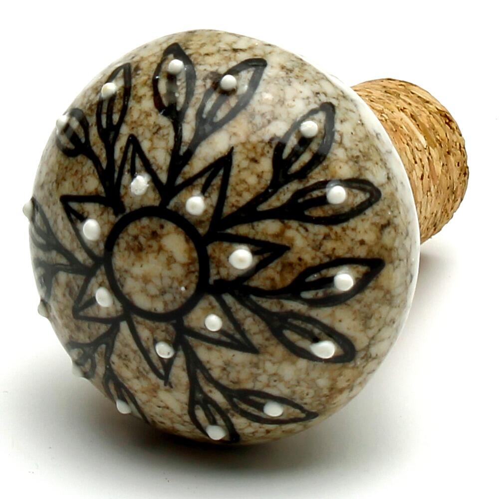 Wine bottle cork with decorative painted top