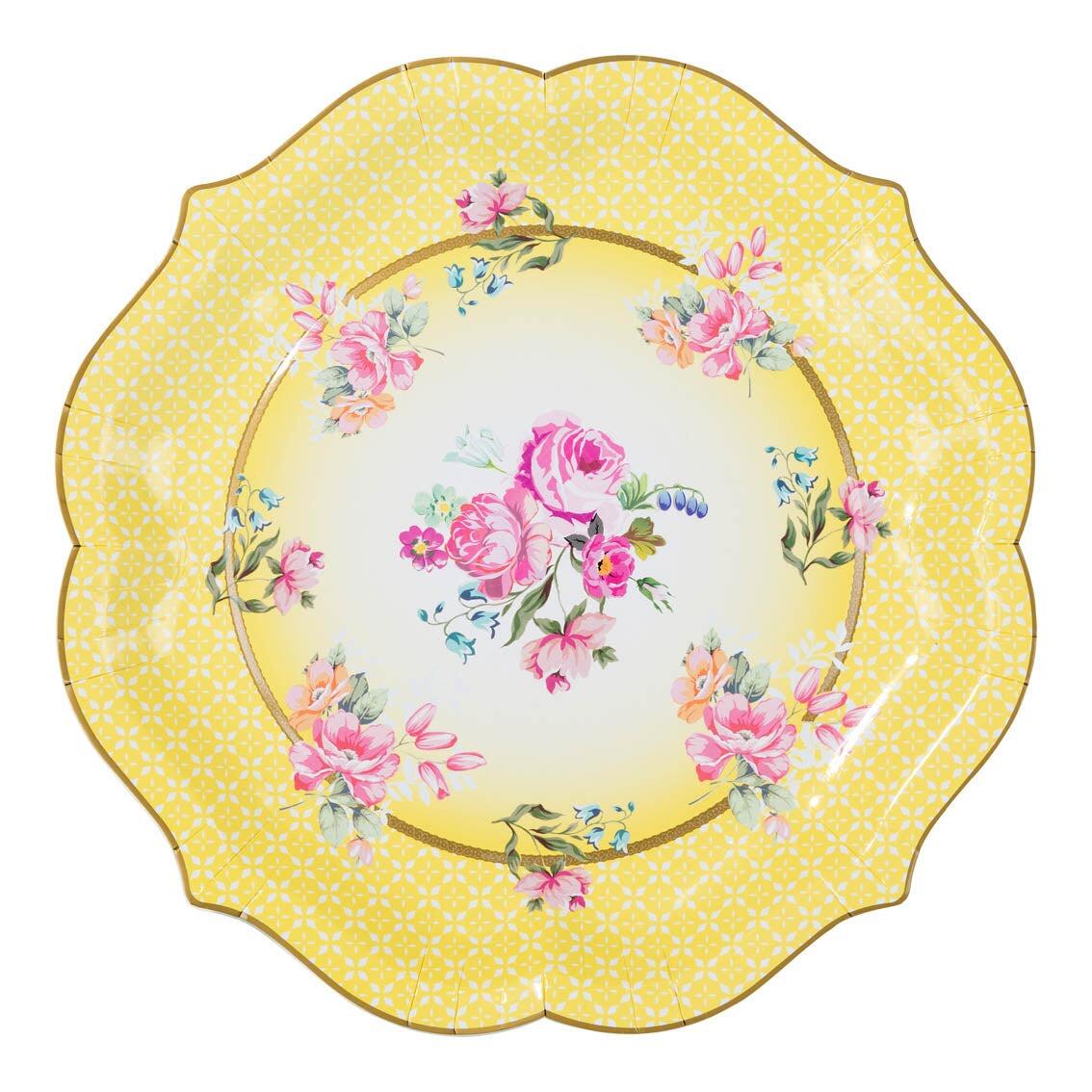 Disposable truly scrumptious serving party plate yellow