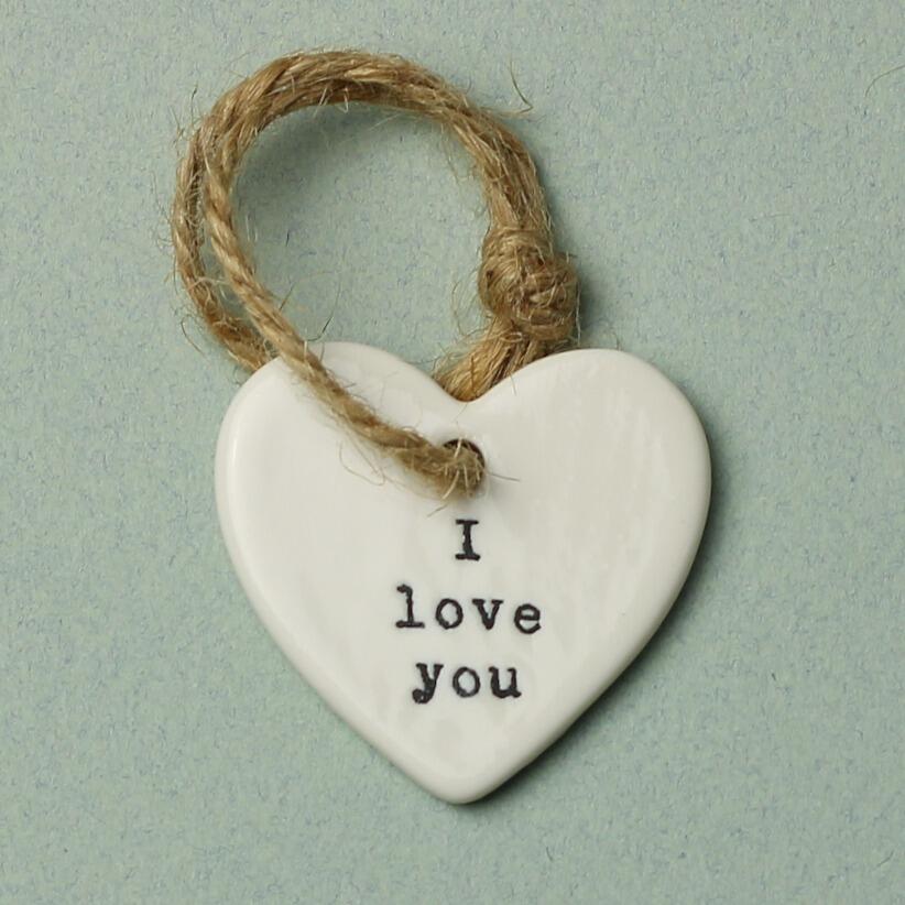 Mini hanging heart with the words i love you