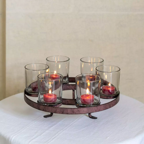 Tealight holder rustic table centrepiece