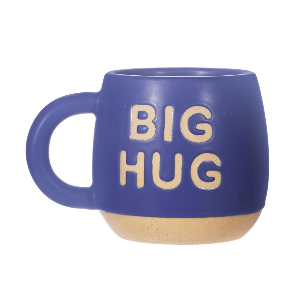 Blue big hug slogan mug front