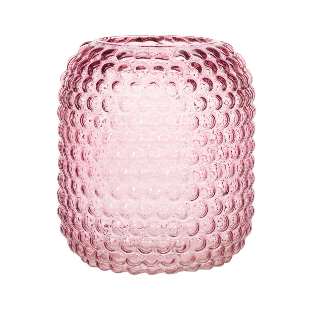 Pink glass bubbled vase