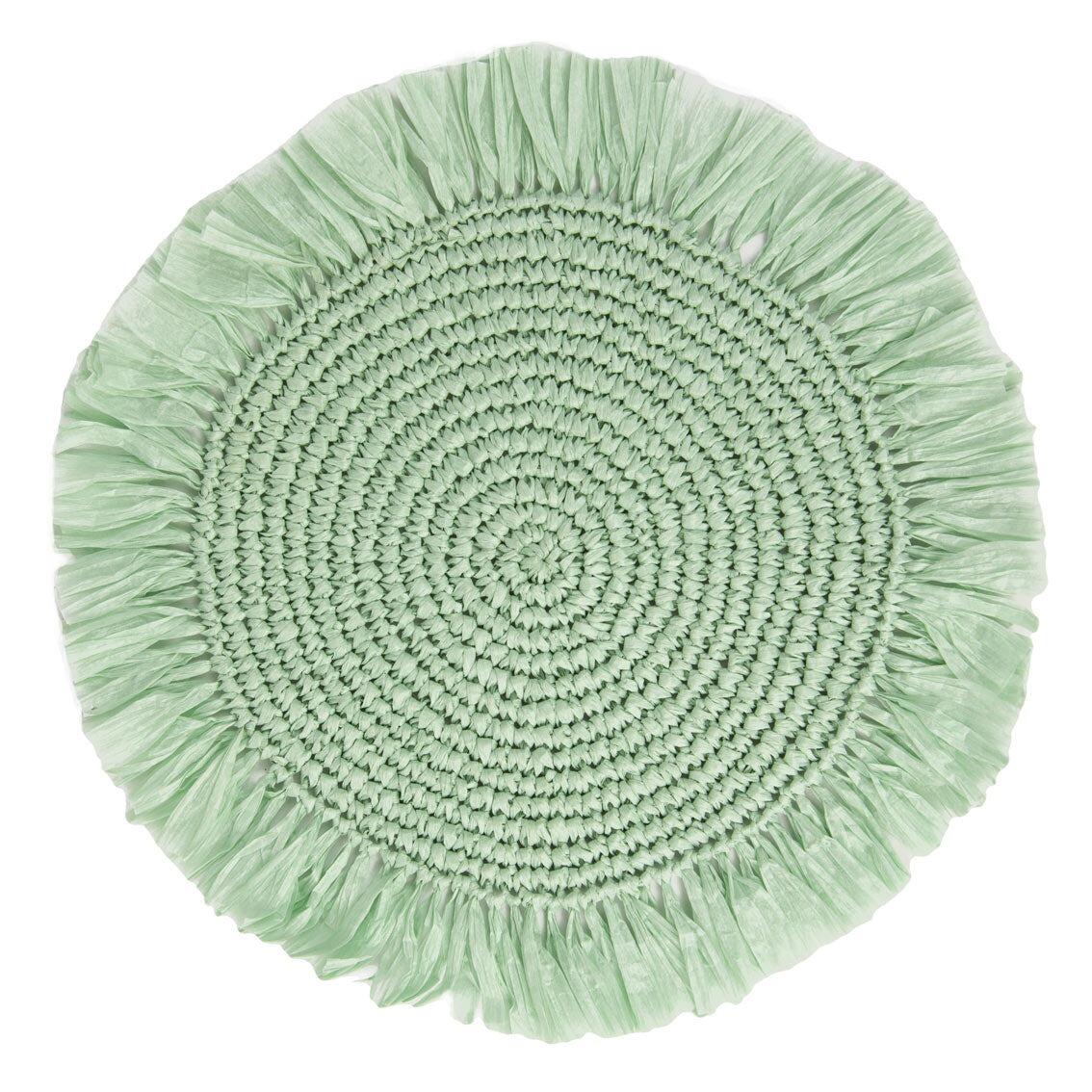 Sage green raffia table placemat
