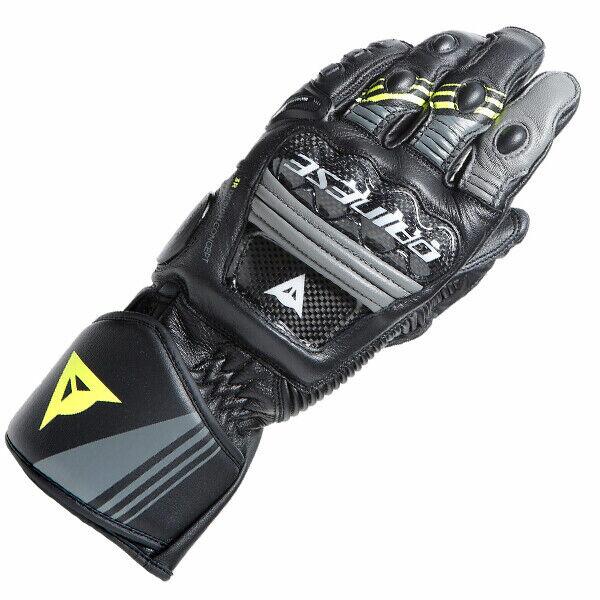 Dainese Druid 4 Motorcycle Gloves Black Summer Sport Leather FLO YELLOW GREY