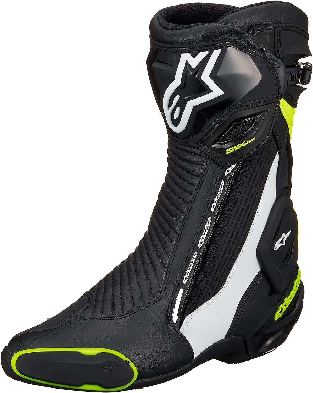 Alpinestars SMX Plus V2 Motorcycle Boots Road Race Black Fluo