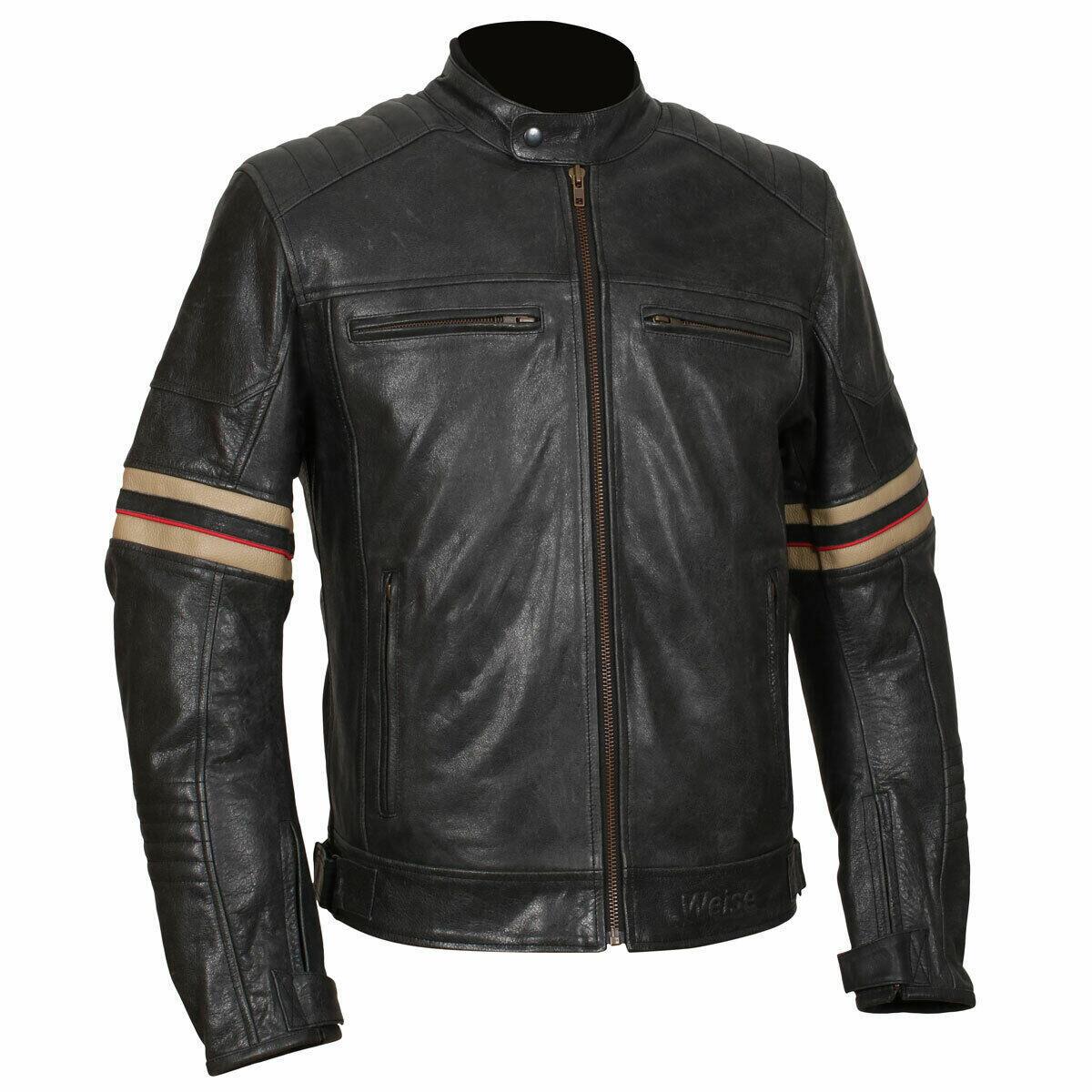 Weise Detroit Leather Motorcycle Motorbike Jacket Retro Urban Classic ...