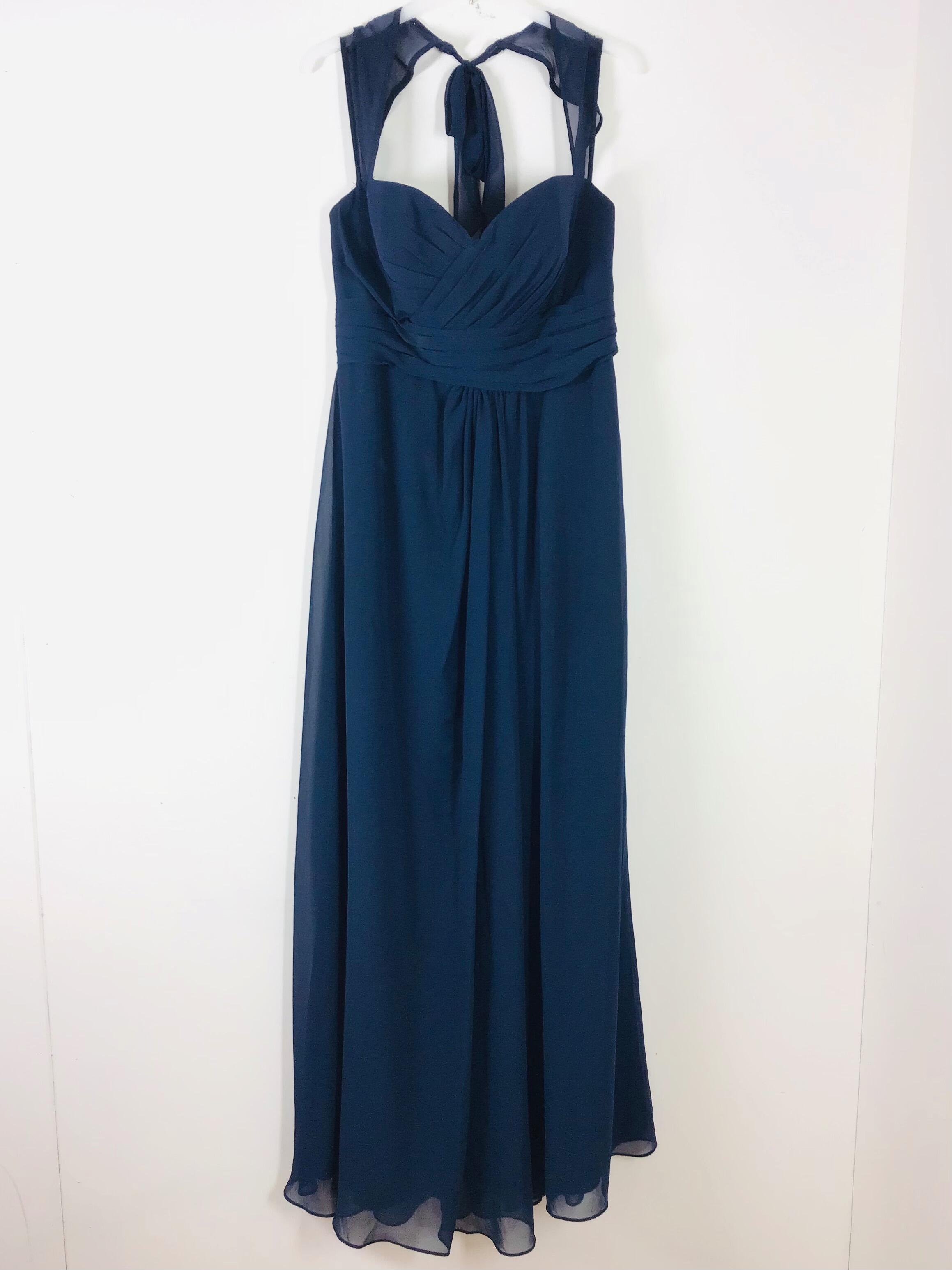 Bill levkoff navy hot sale blue bridesmaid dress