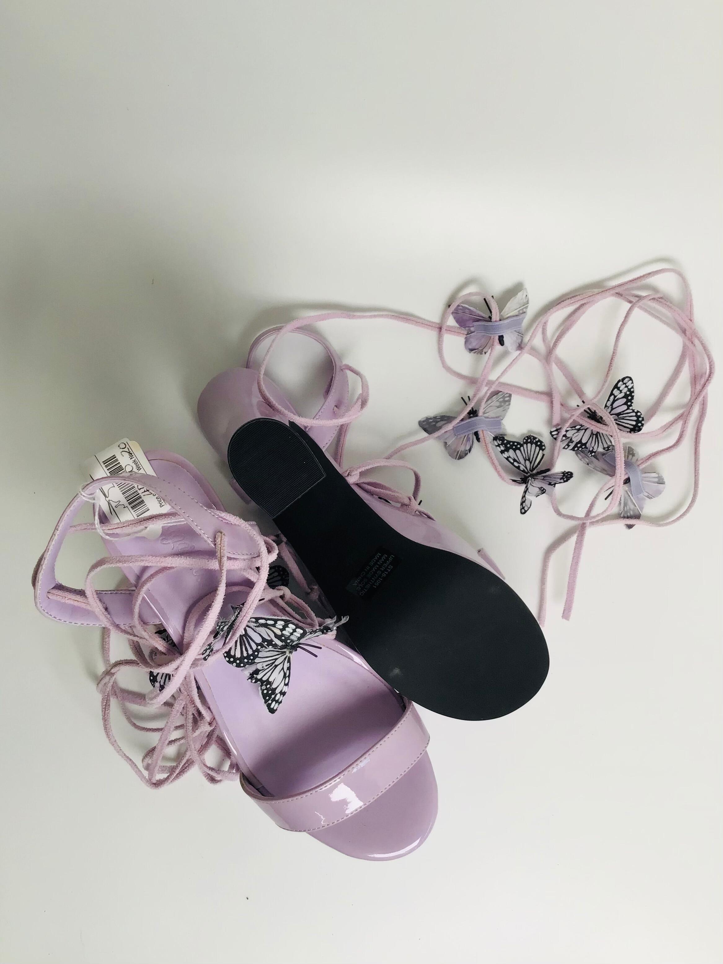 Sugar Thrillz Pixie Queen Purple Lace Up Butterfly Heels UK 5