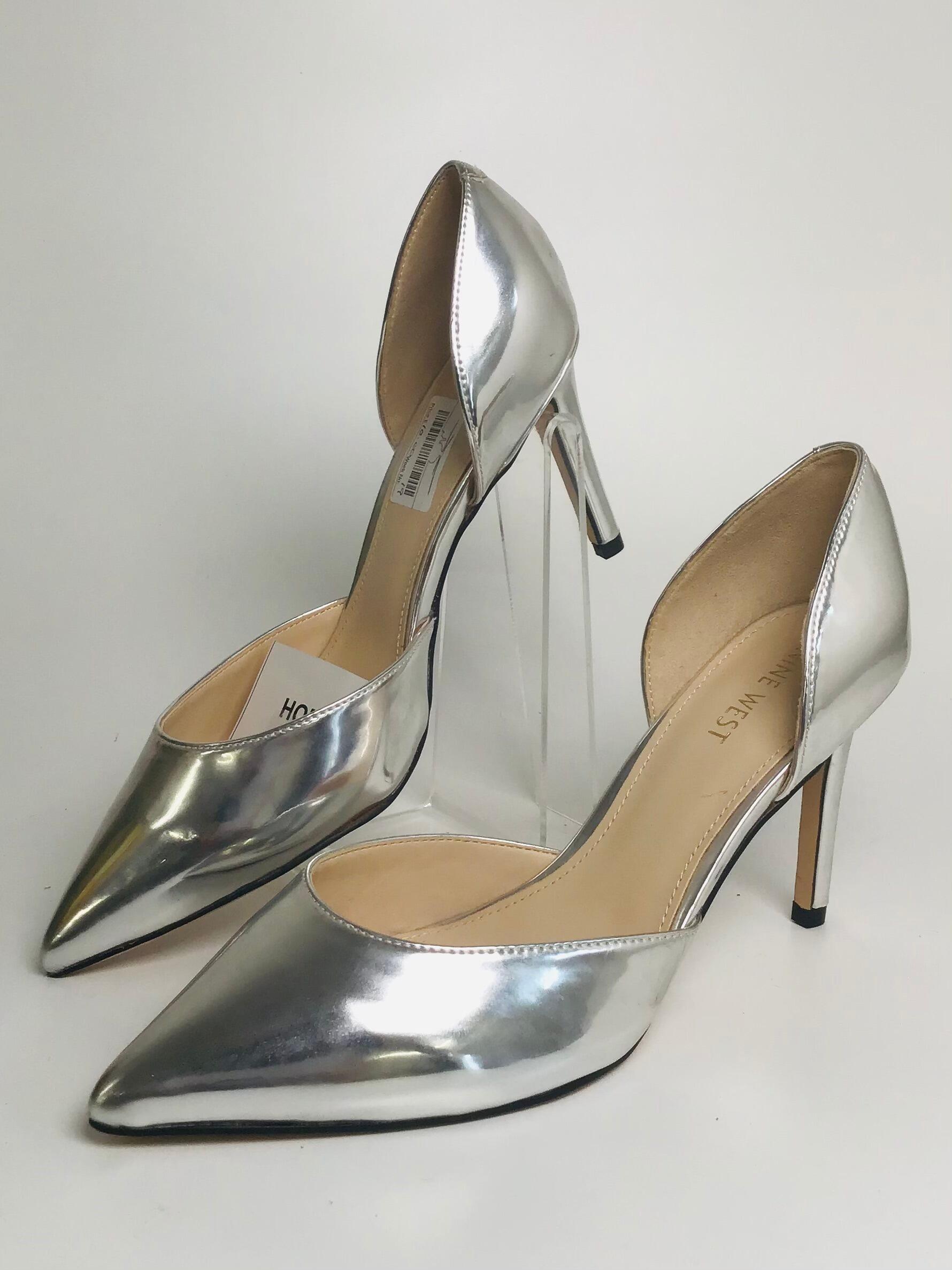 Metallic silver heels uk store