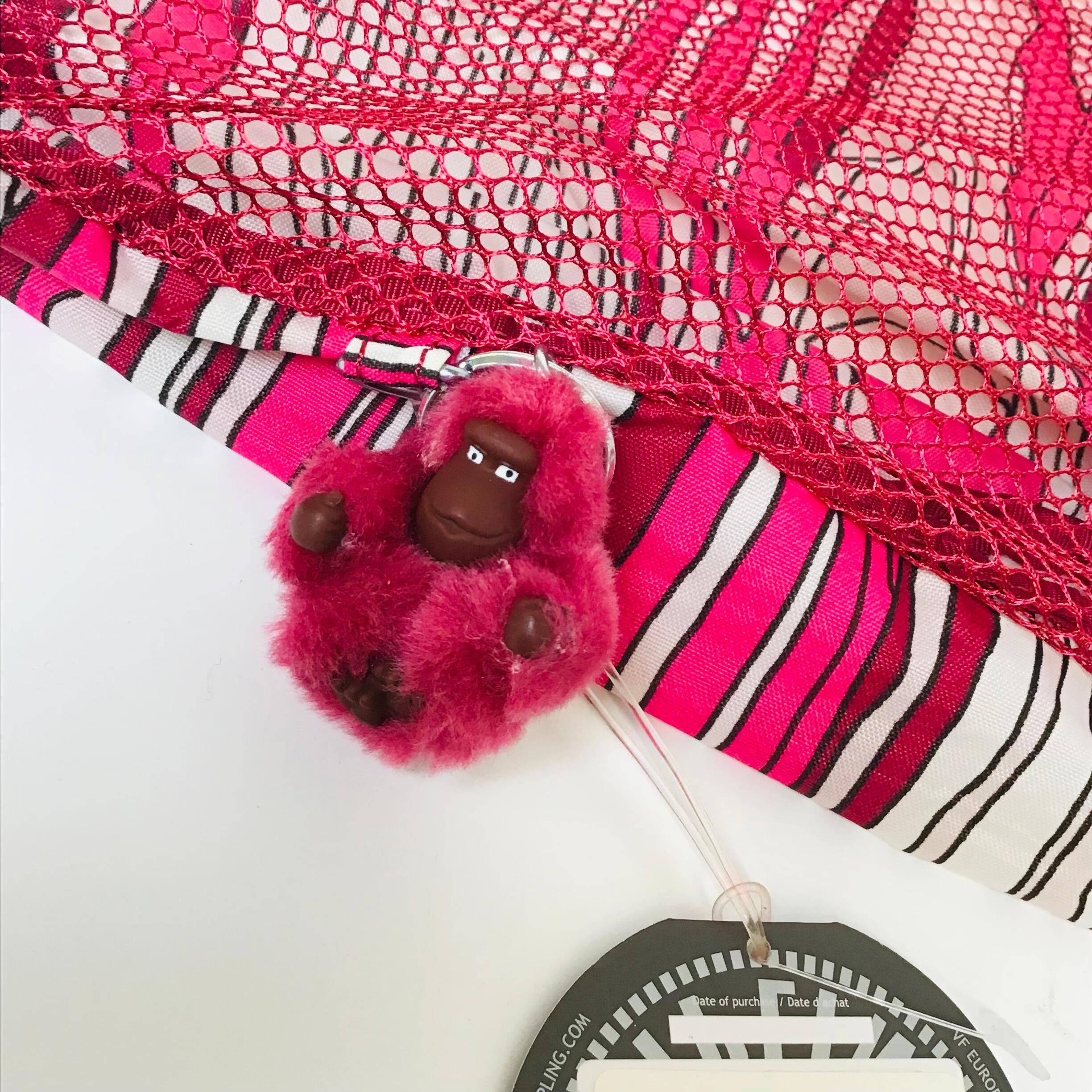 Kipling Pink Mix 2 Go Pack with Ann Monkey close up