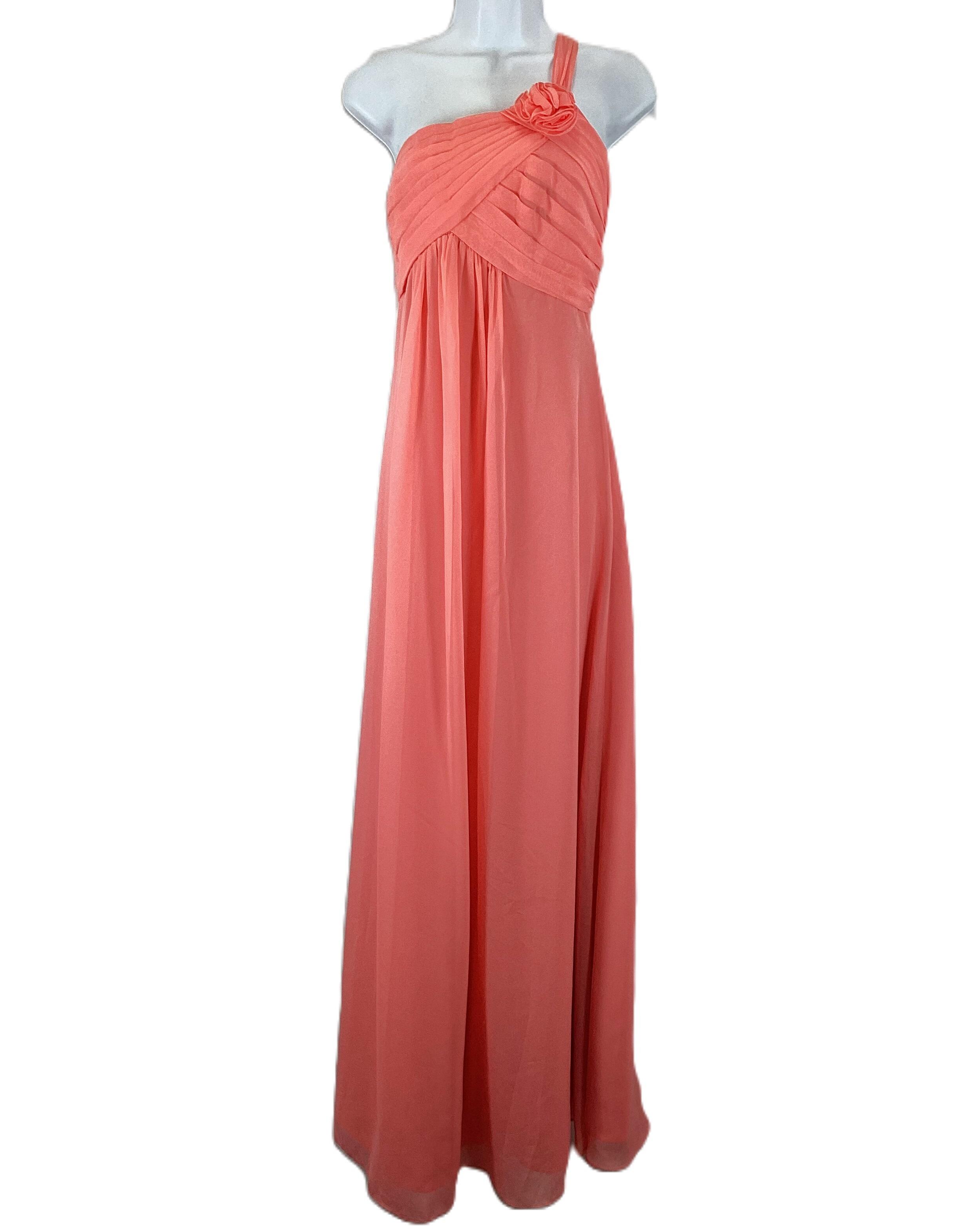 Forever Yours Peach One Shoulder Floor Length Occasion Dress UK 14