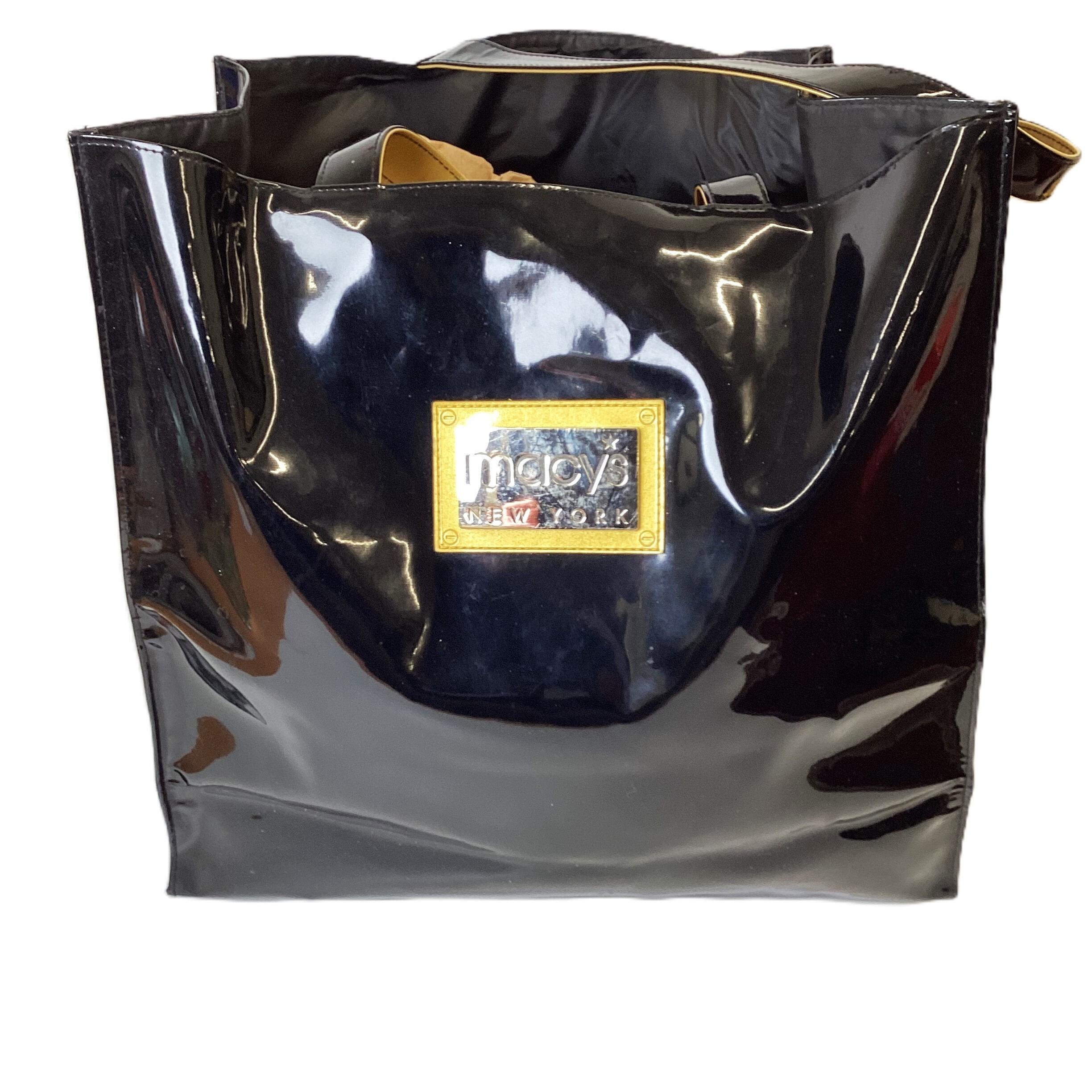 Macy s New York Black Patent Tote Bag