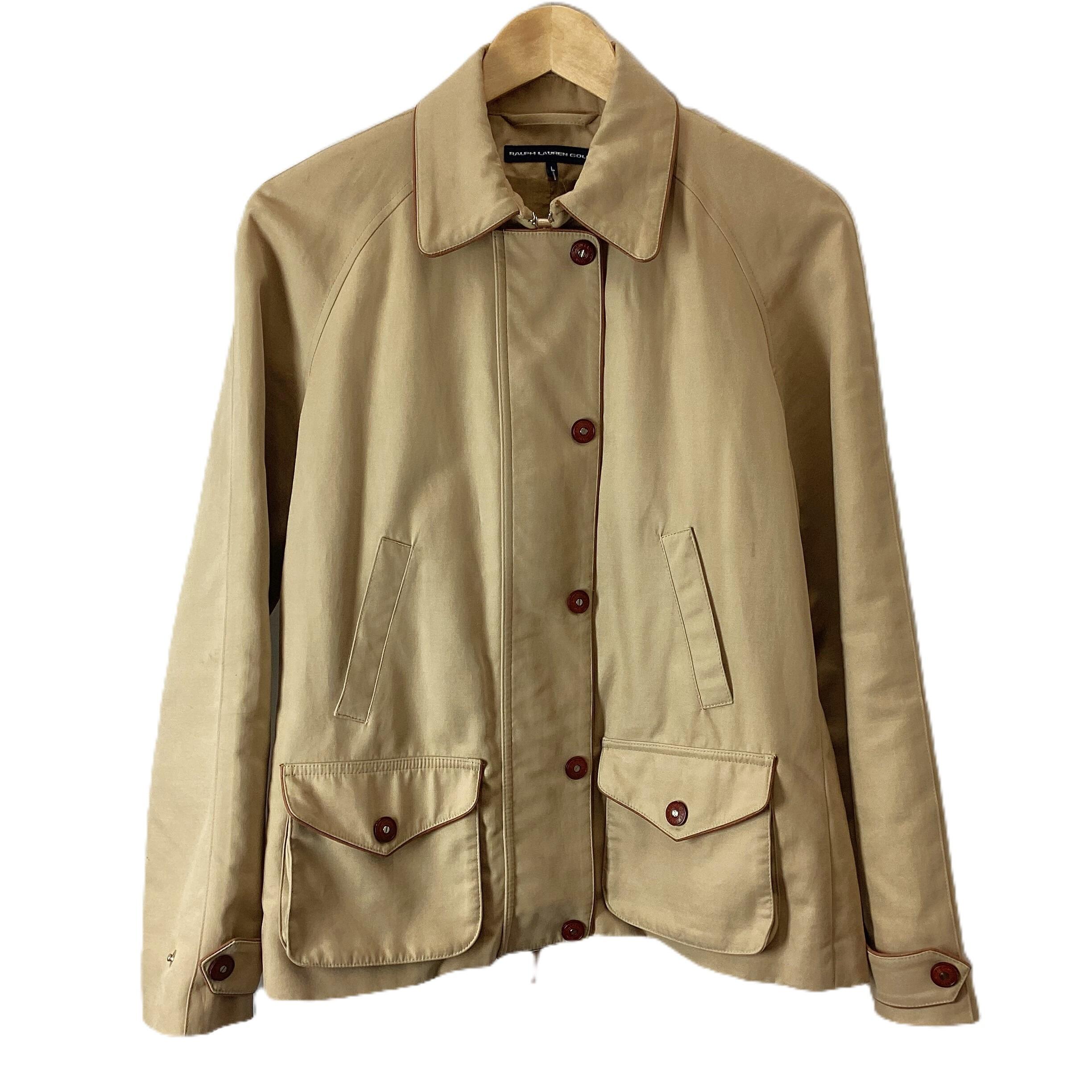 Ralph Lauren Golf Beige Short Parka Button Up Jacket UK L