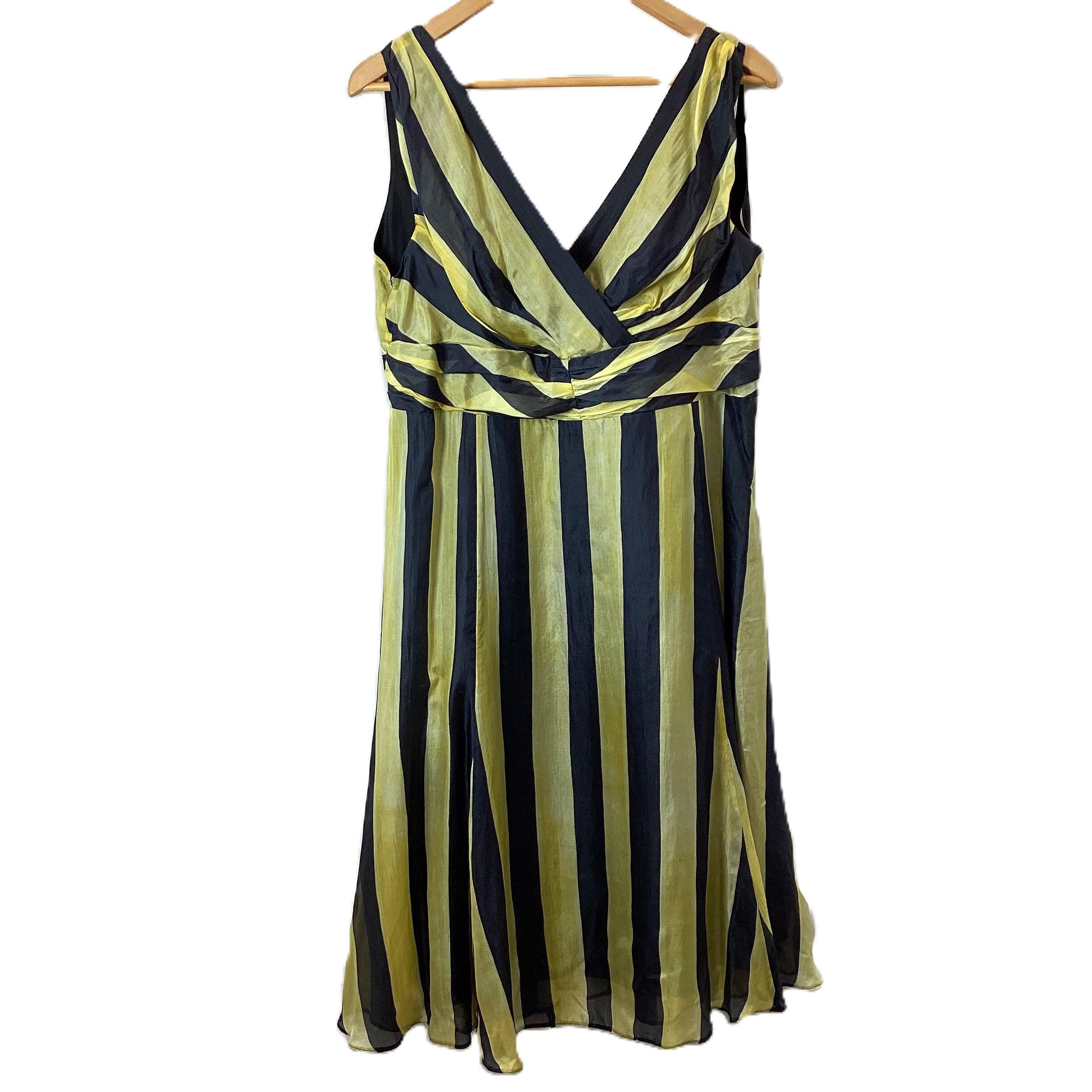 Black and yellow striped dress deals