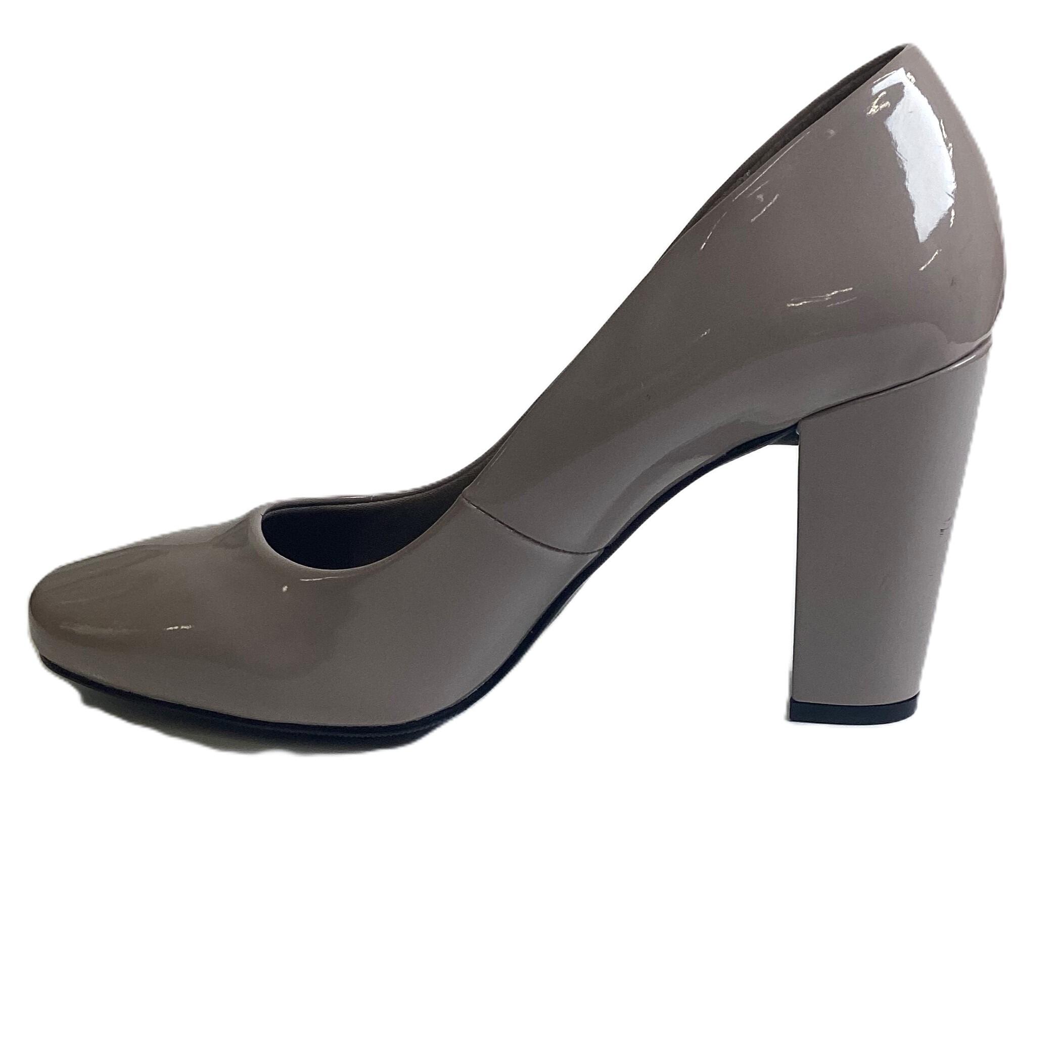 M S Grey Slip On Patent Heels UK 6 Wide