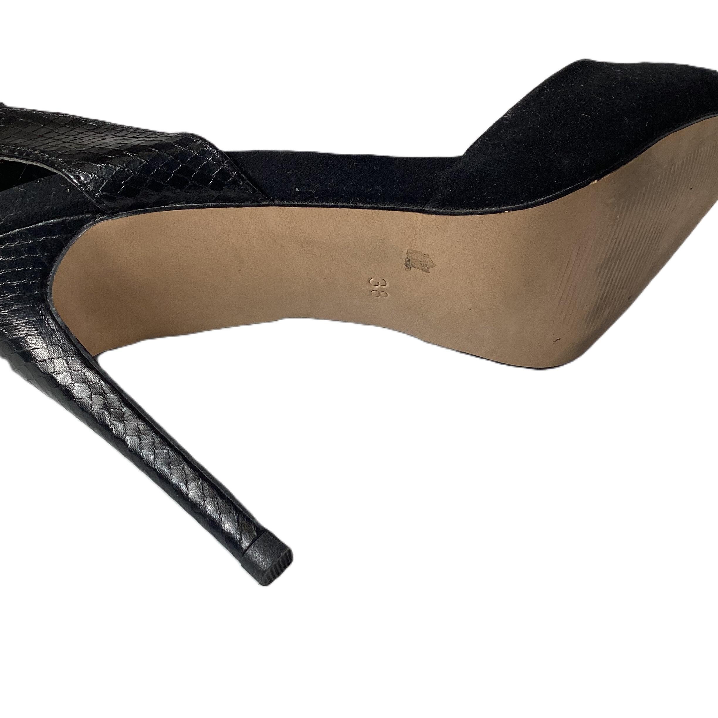 Kurt Geiger Carvela Black Snakeskin Detail Heels UK 5.5