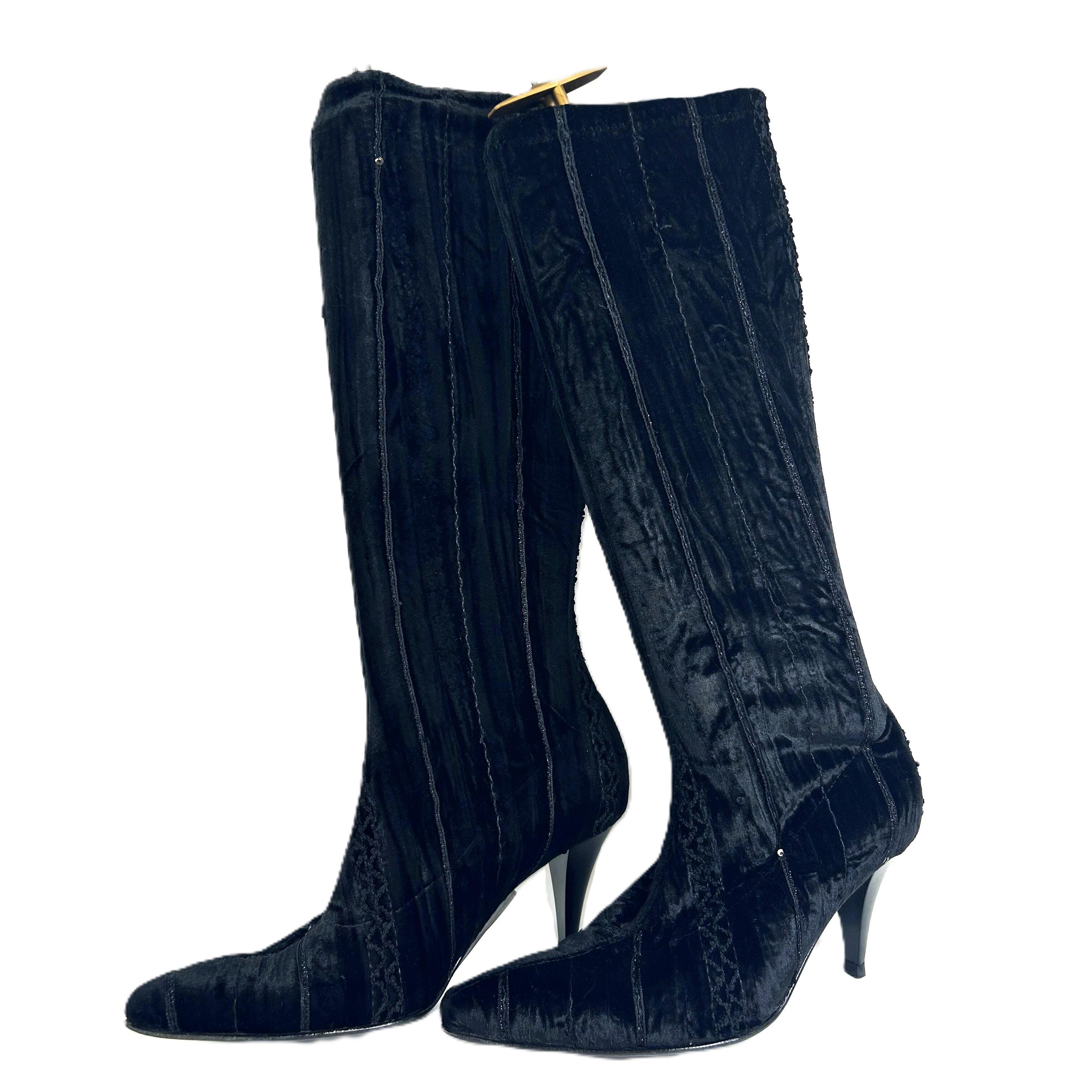 Velvet sock boots cheap