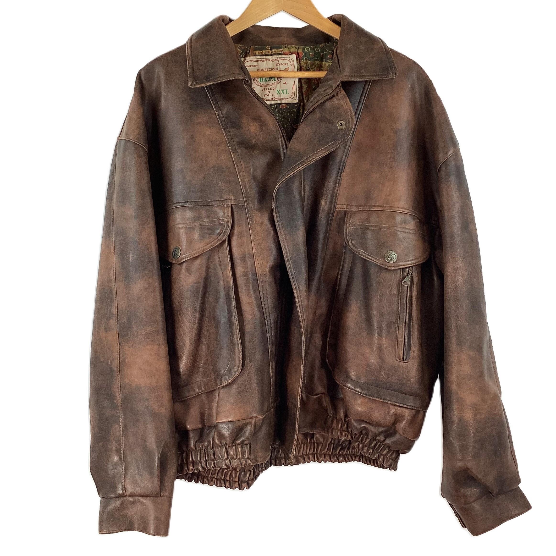Confezioni DA.PA Brown Italian Leather Jacket XXL