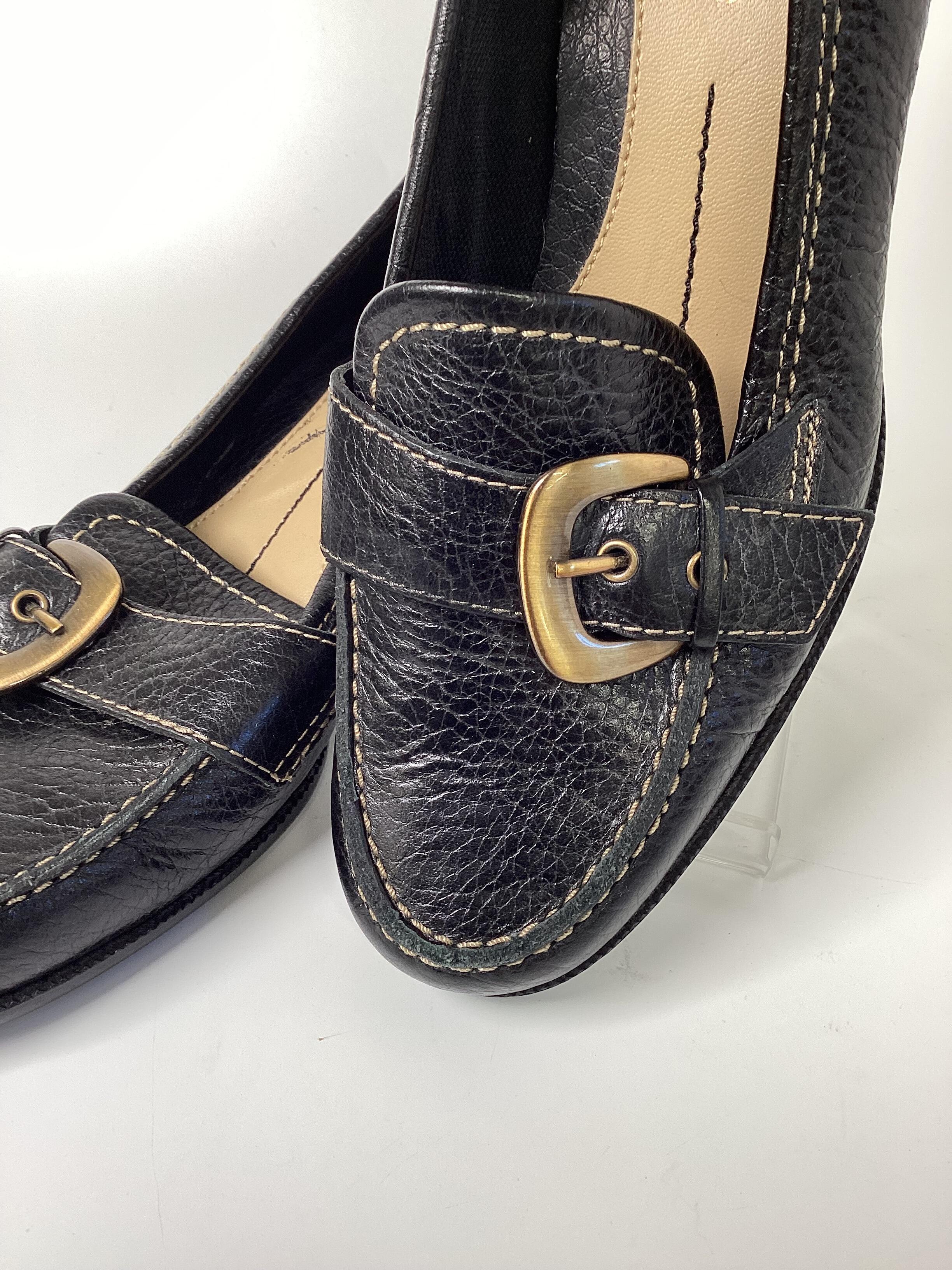 Liz Claiborne Black Leather Beatrice Shoes UK 6.5