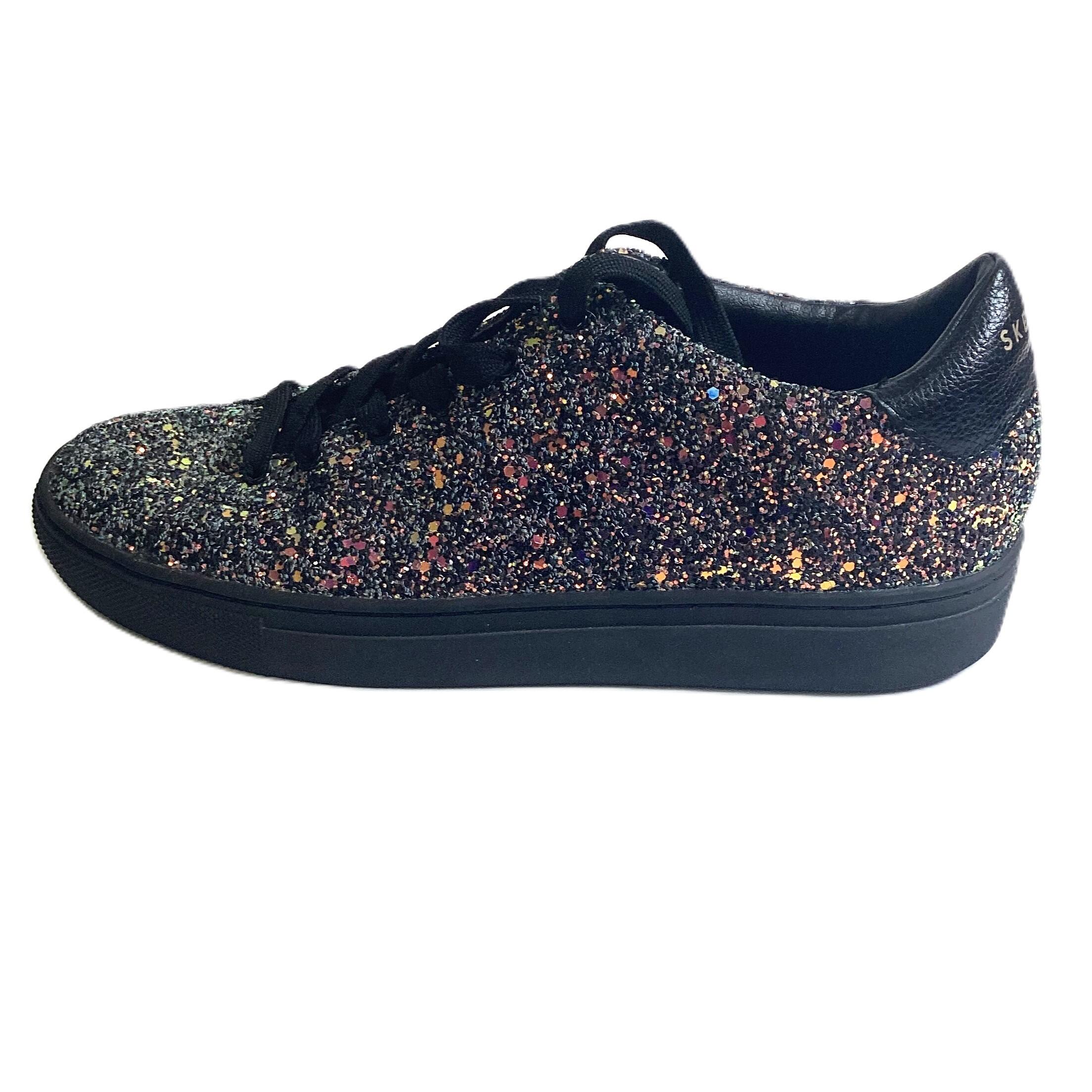 Skechers Street Black Multicoloured Sparkle Trainers UK 4.5