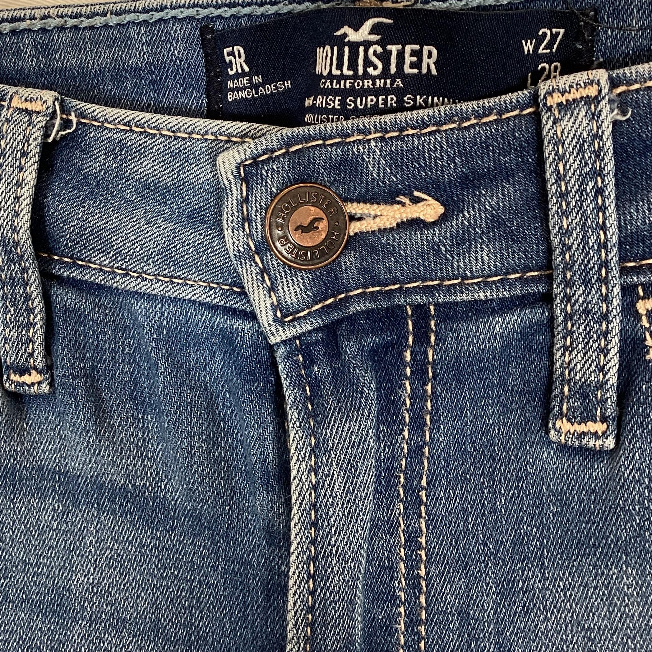 Hollister Blue High Rise Super Skinny Soft Stretch Jeans W27