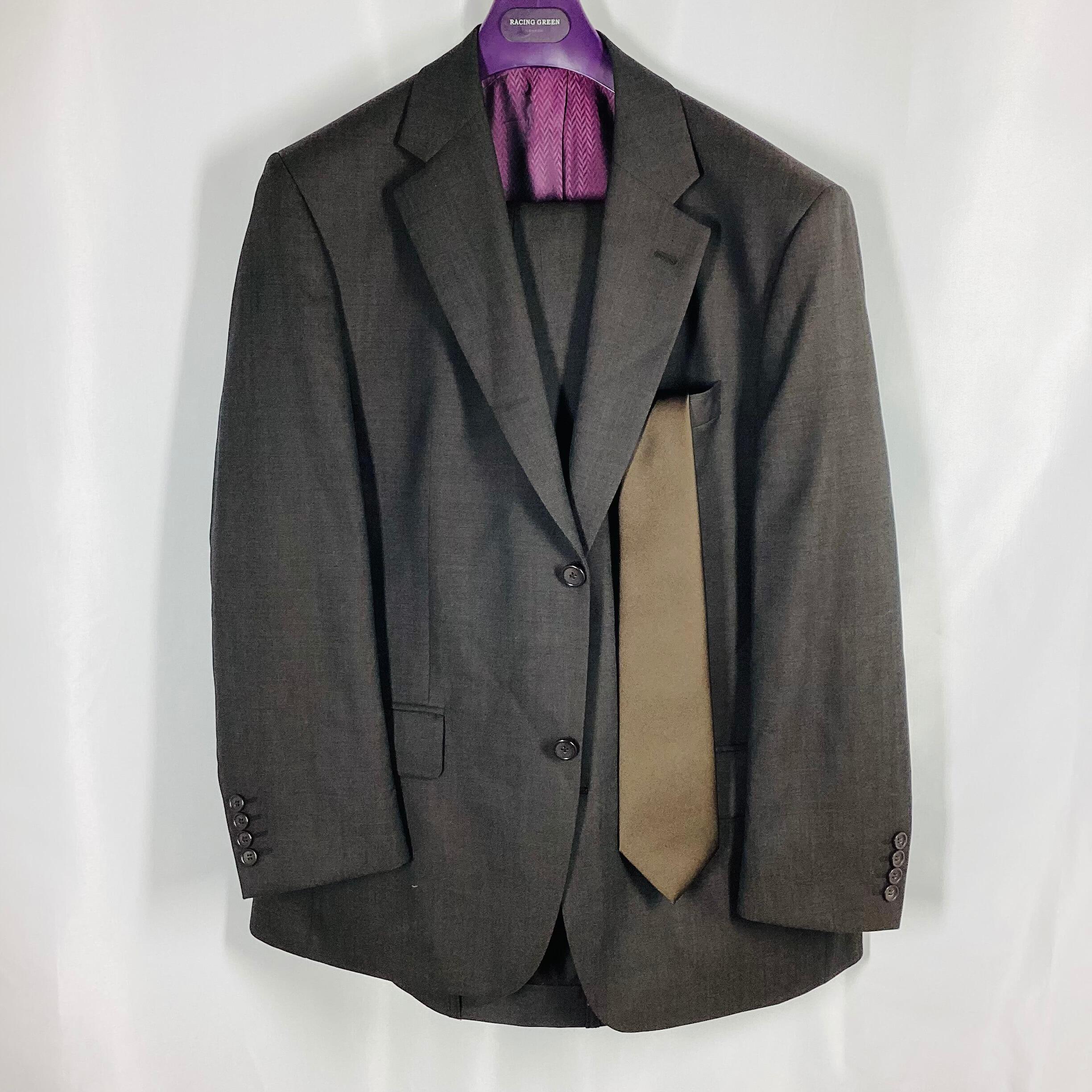 Racing Green London Brown Wool Jacket Trousers and Tie UK 42S