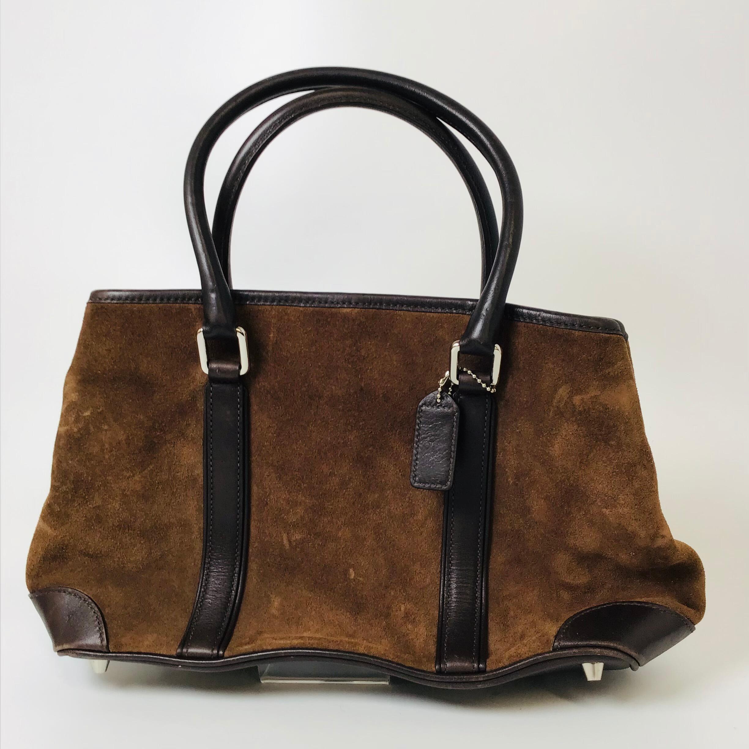 Suede discount coach handbags