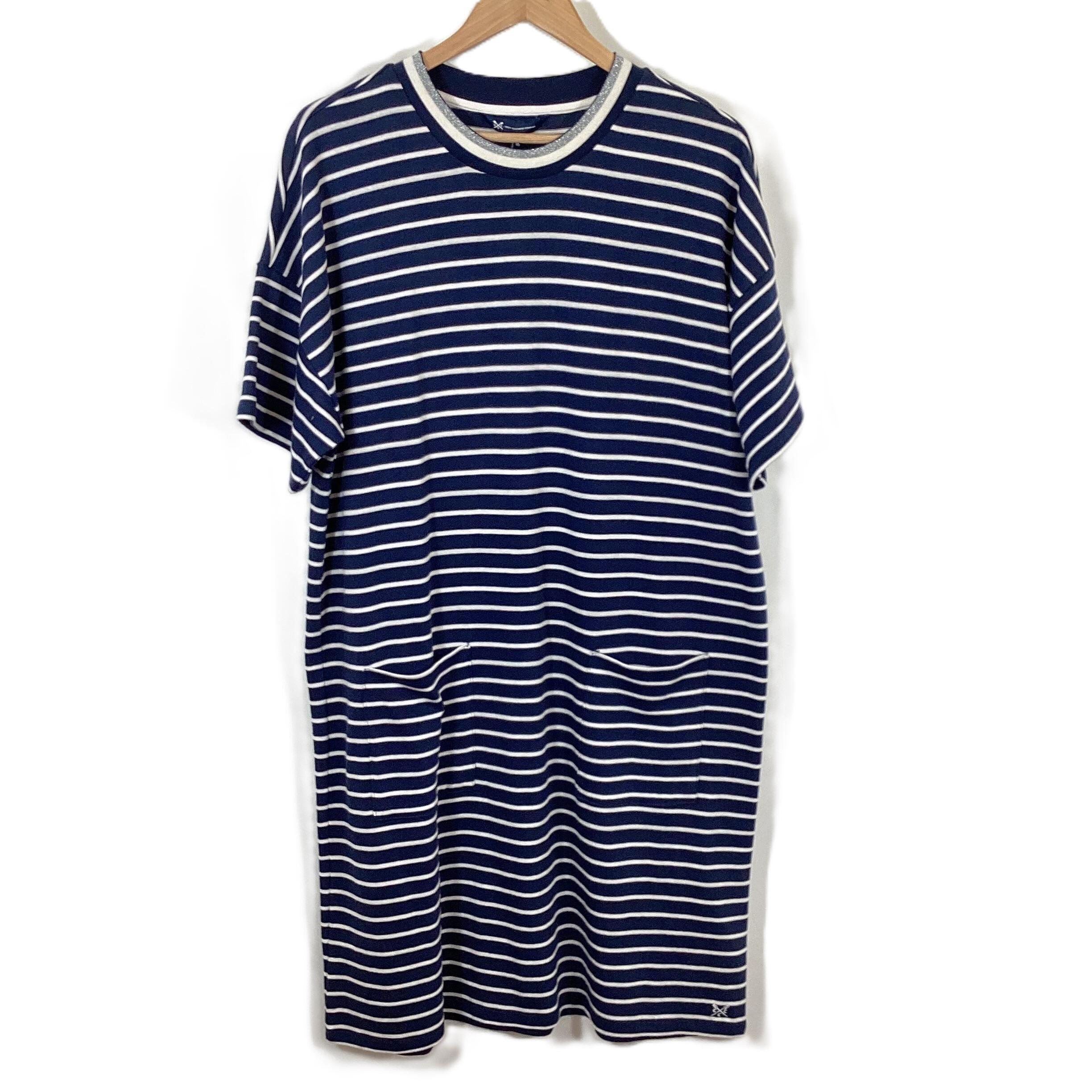 Striped t shirt dress with pockets on sale