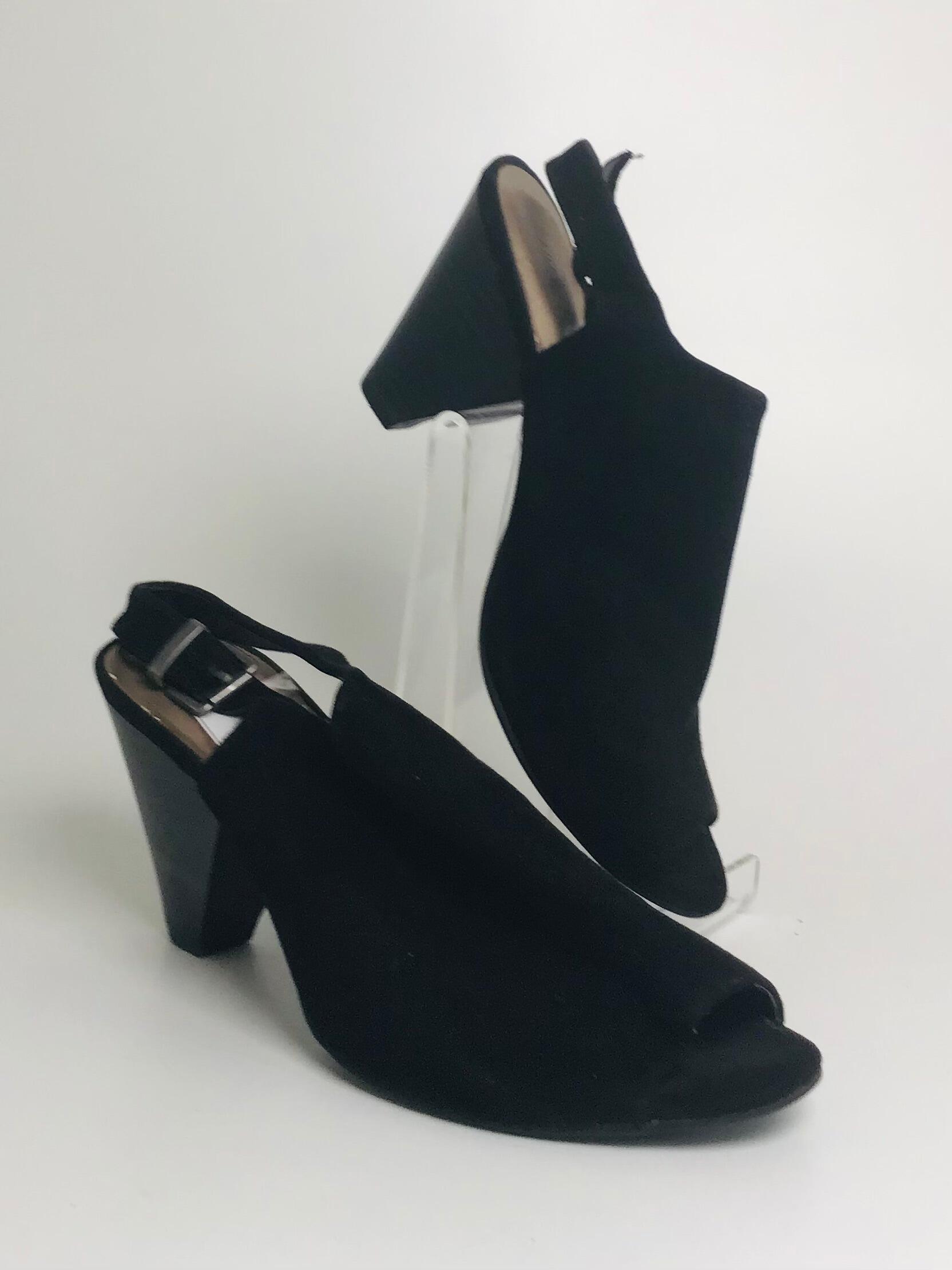 Wide fit black hot sale open toe heels