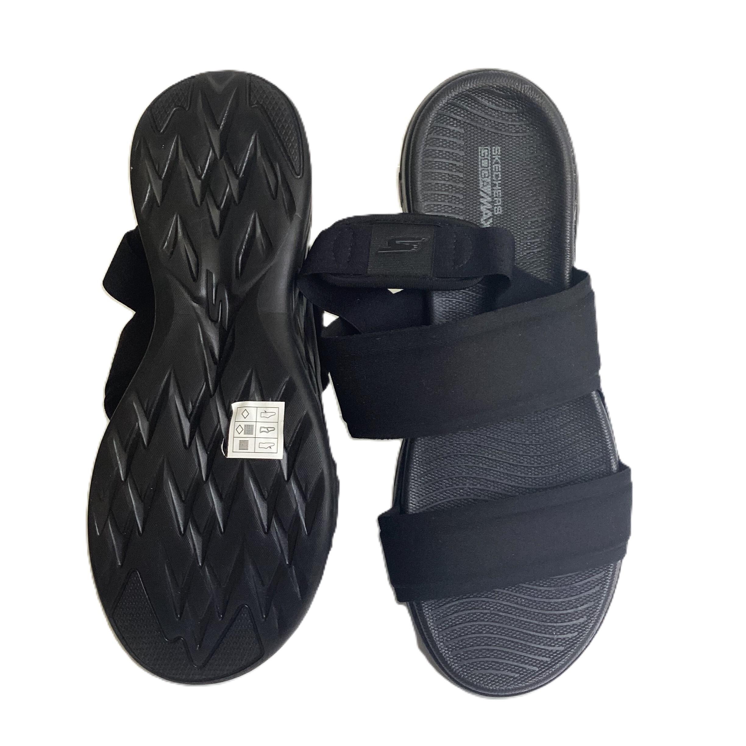 Skechers Goga Max Black Soft Strap Sandals UK 8