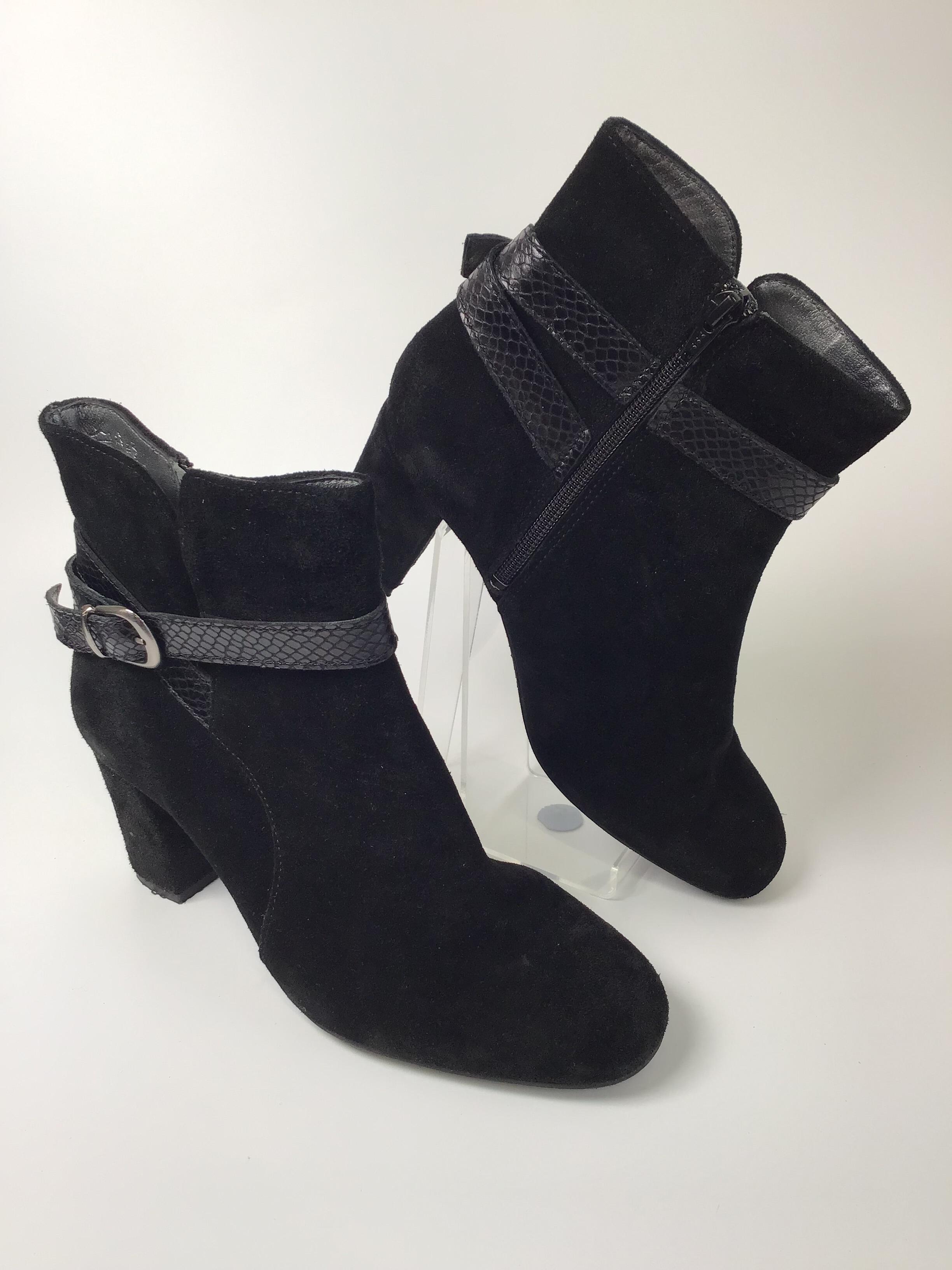 Womens black suede on sale ankle boots uk