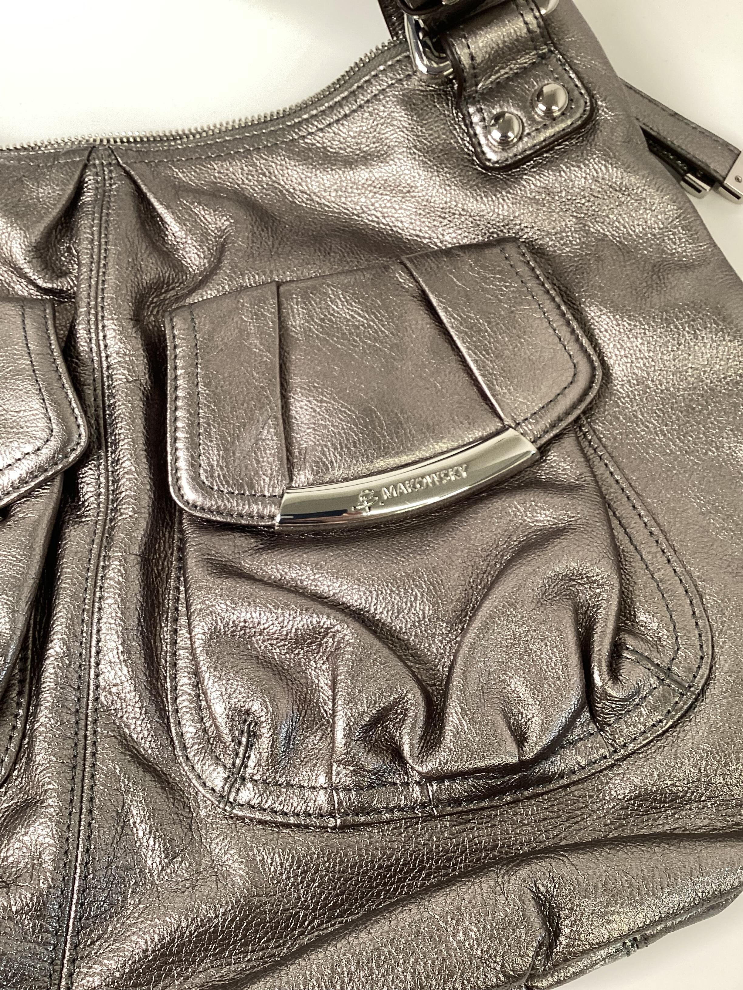 ♻️ B. MAKOWSKY Genuine Leather Braided Handle Tote - Women's handbags