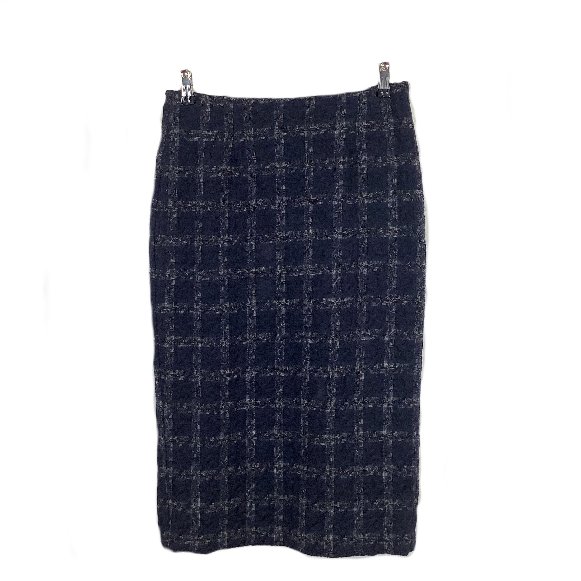 Plaid pencil skirt navy hotsell