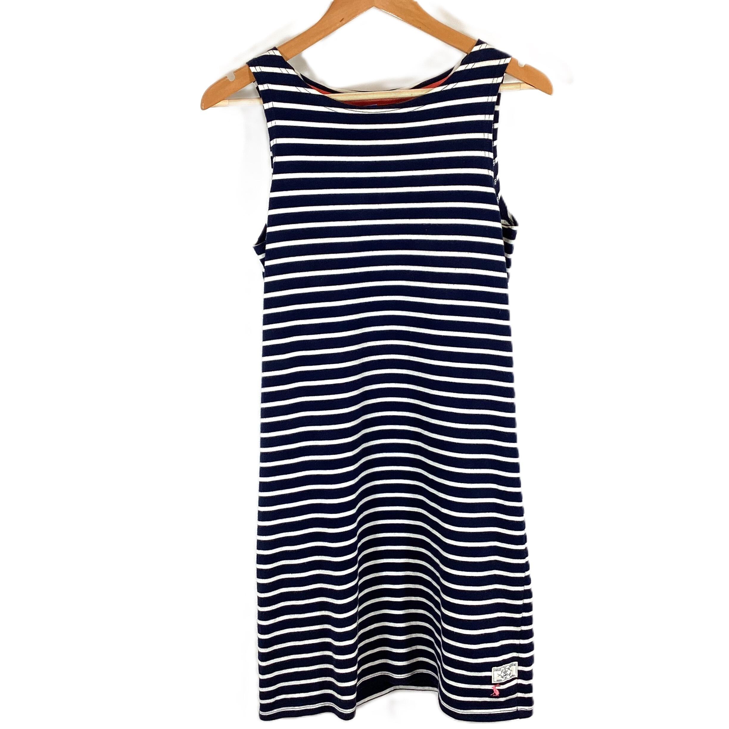 Joules Navy Striped Sleeveless Cotton Maxi Dress UK 10