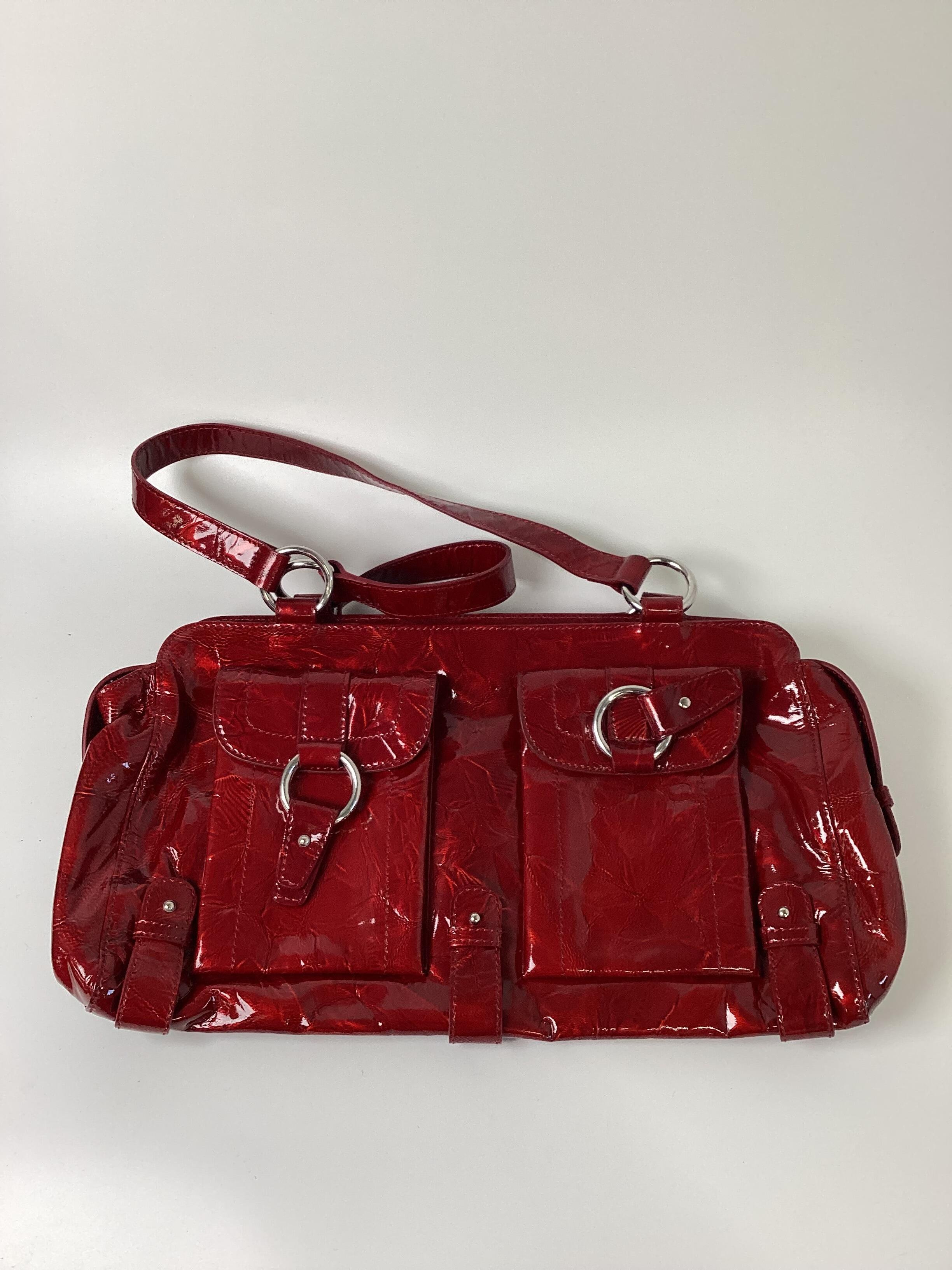 Red patent leather pocketbook hot sale