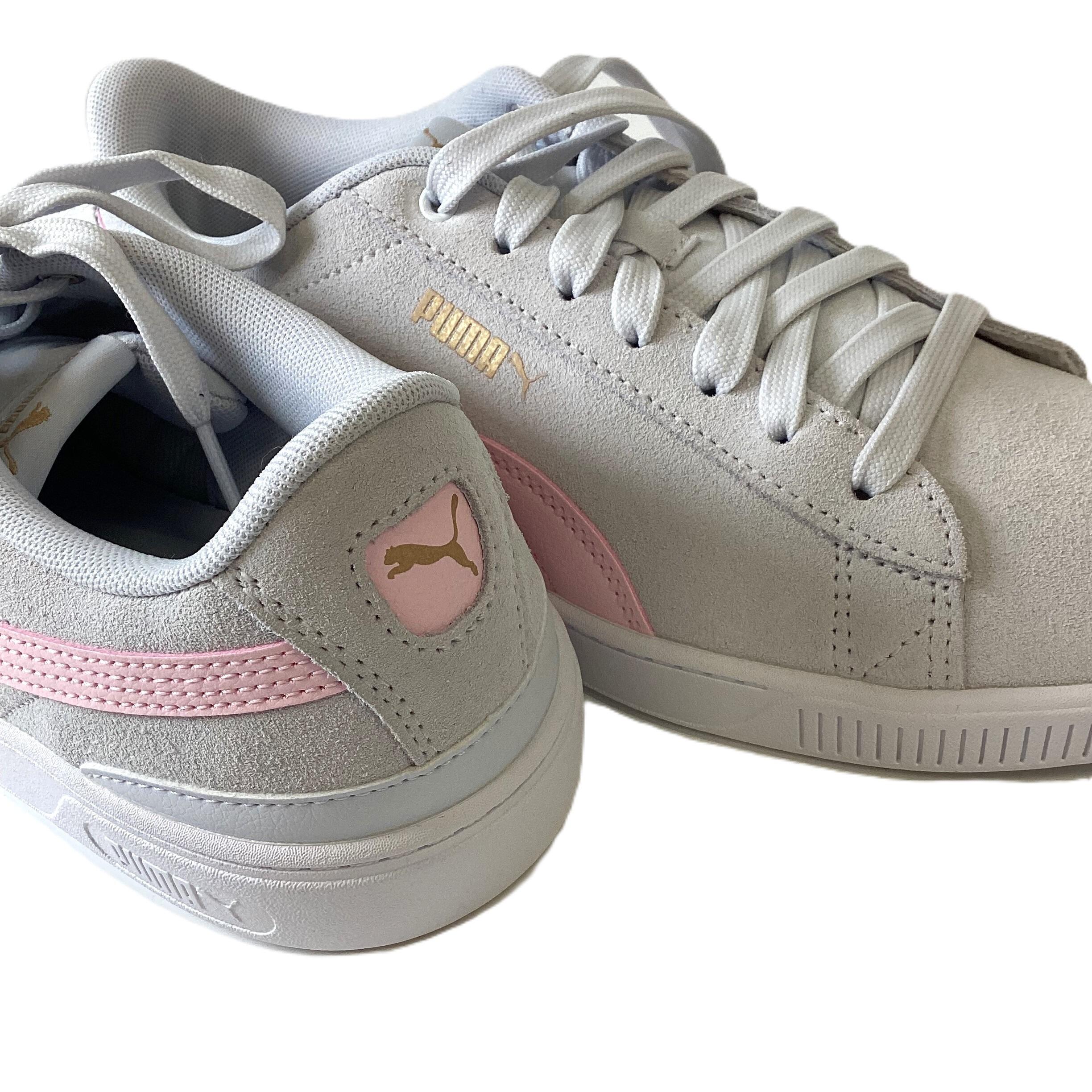 Puma Vikky V3 Pink Silver Softtfoam Trainers UK 7