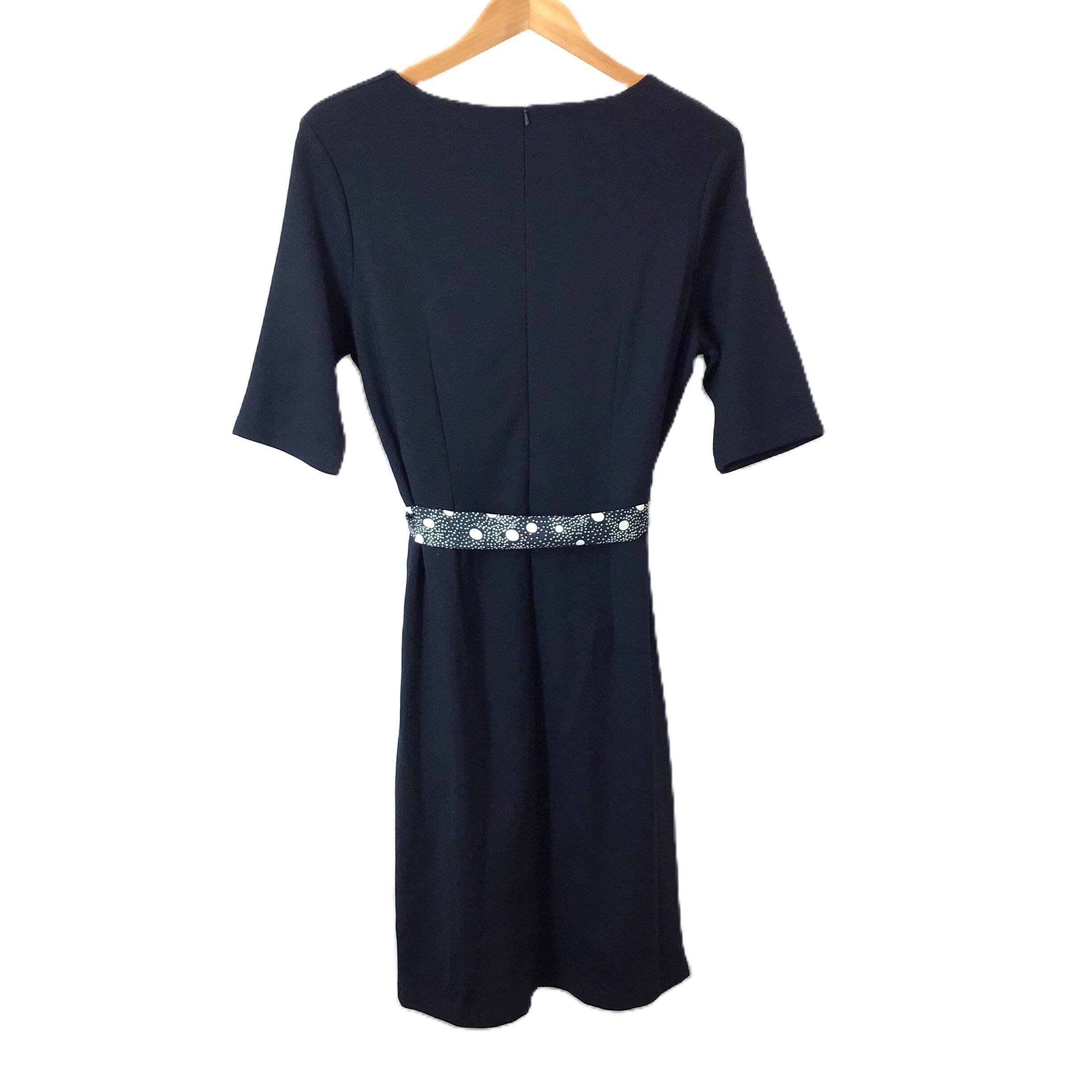 Precis Petite Navy Seam Detailed Belted Maxi Dress UK 14