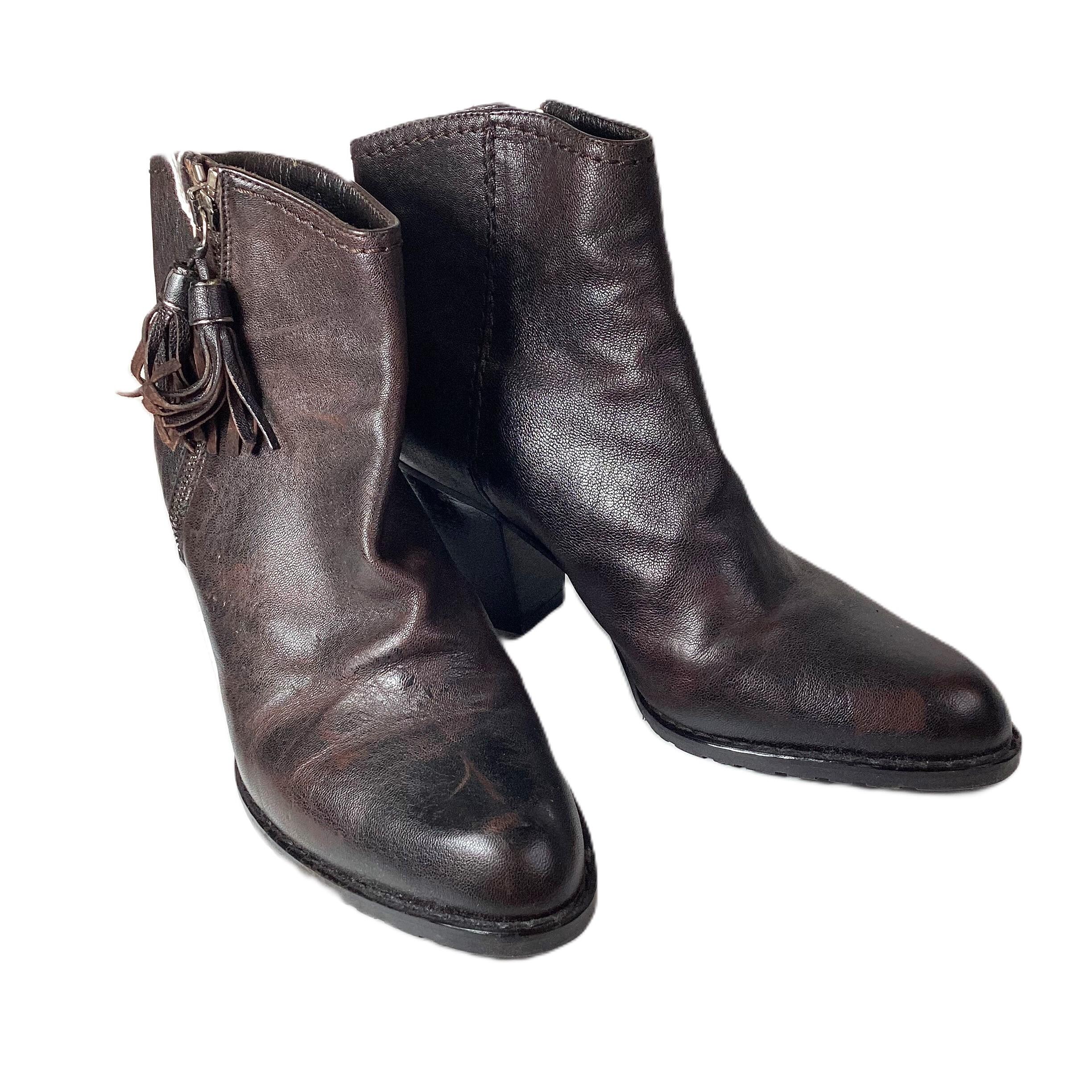 Stuart Weitzman for Russell Bromley Brown Leather Tasseled Ankle Boots UK 5