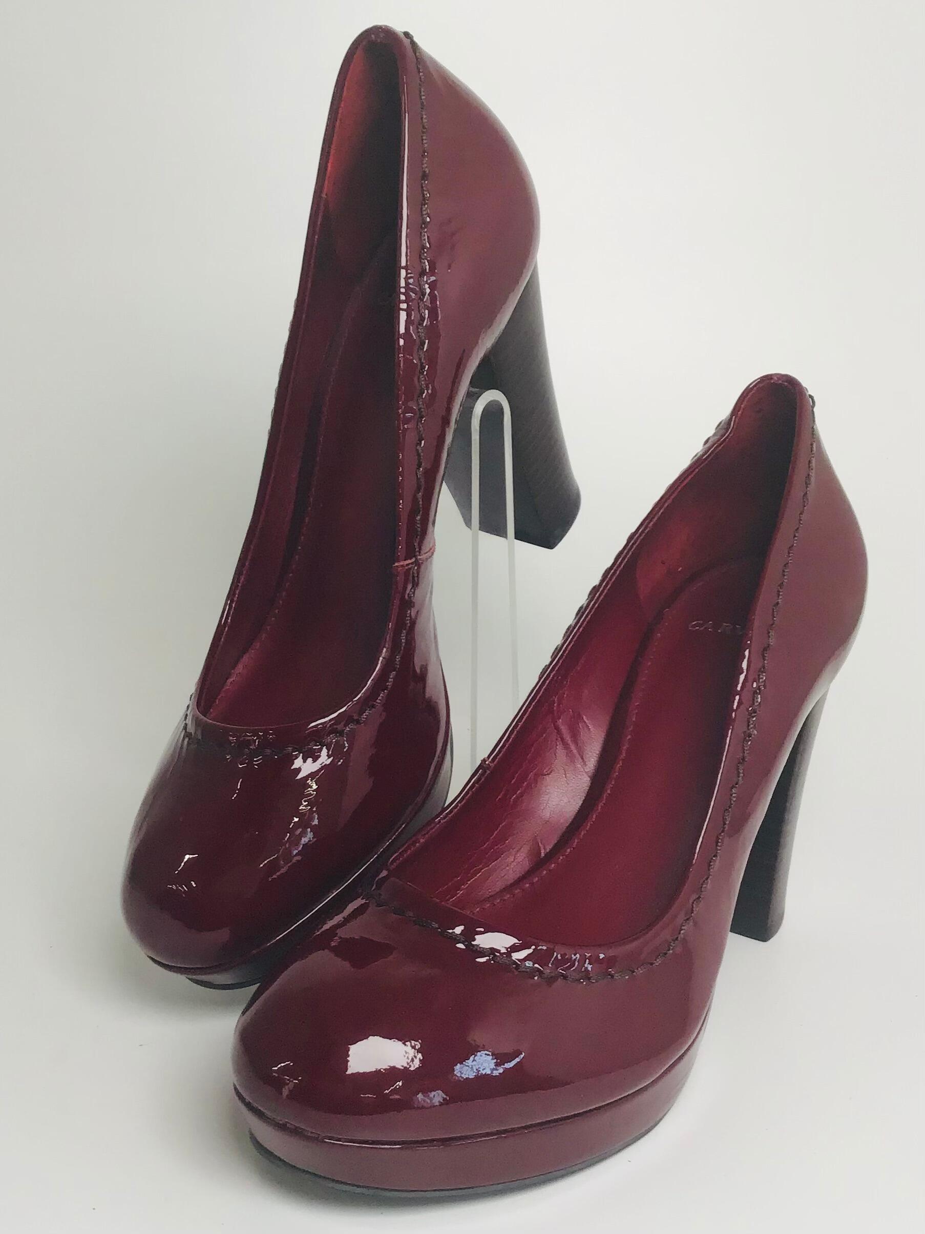 Burgundy patent hot sale leather heels