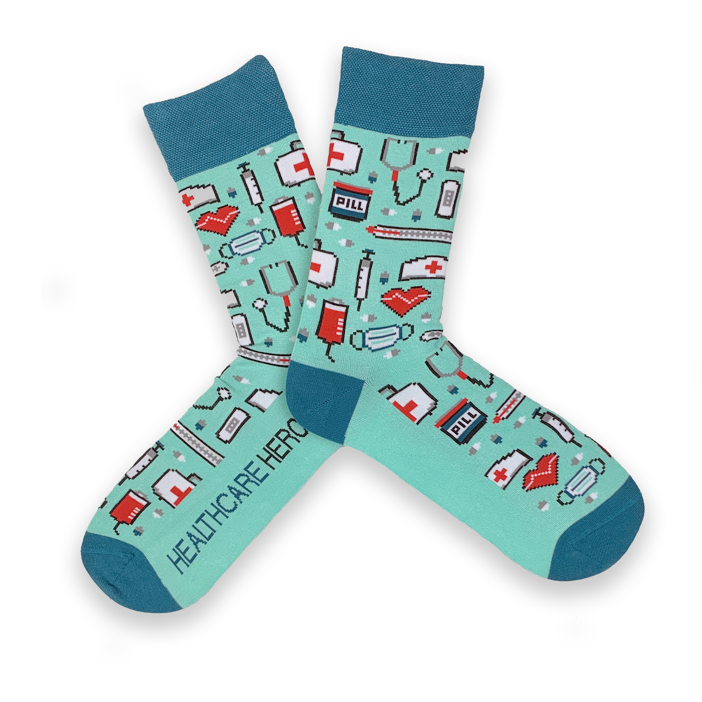 Medical themed bamboo socks, funky pattern for a Healthcare Hero