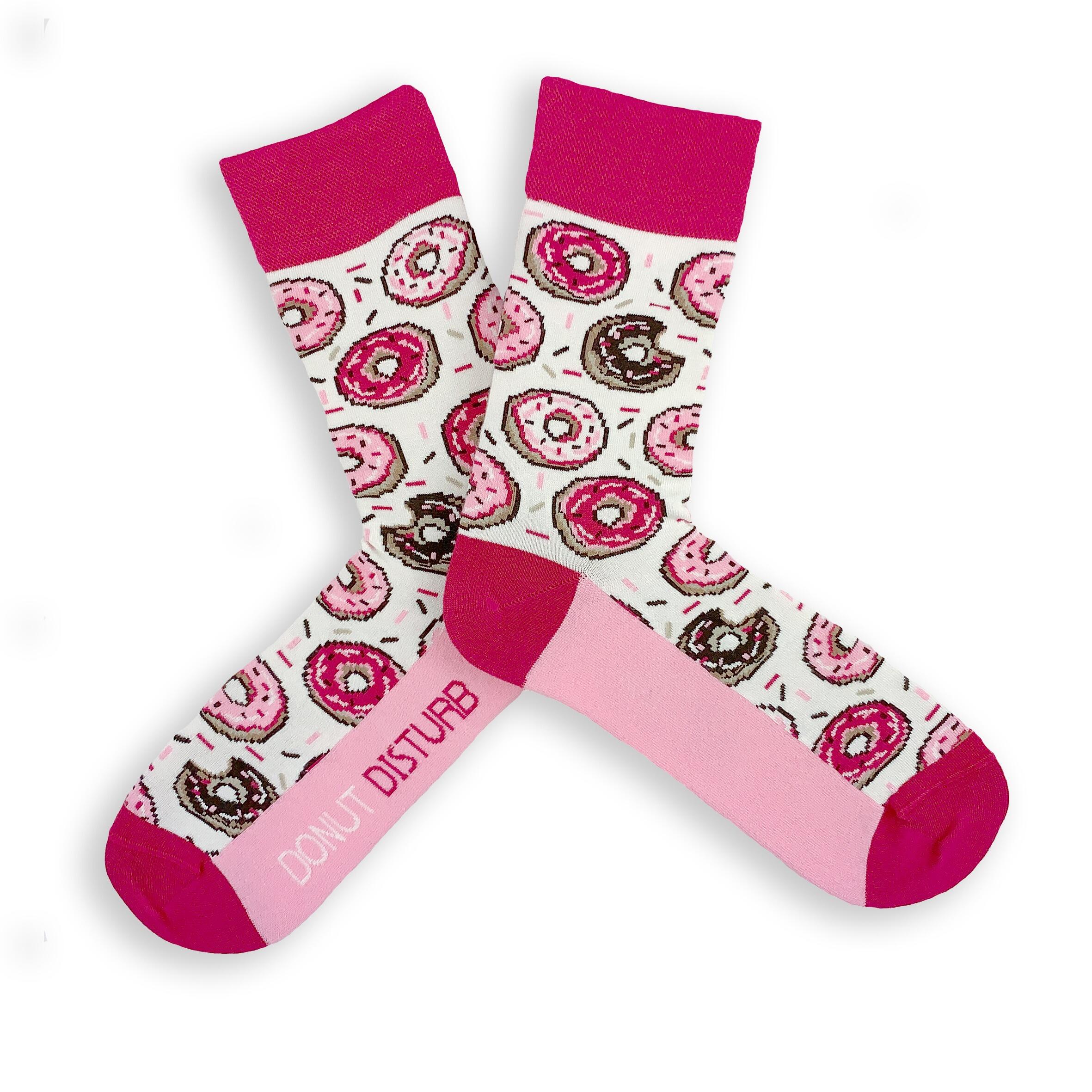 Donut themed funky sustainable bamboo socks gift
